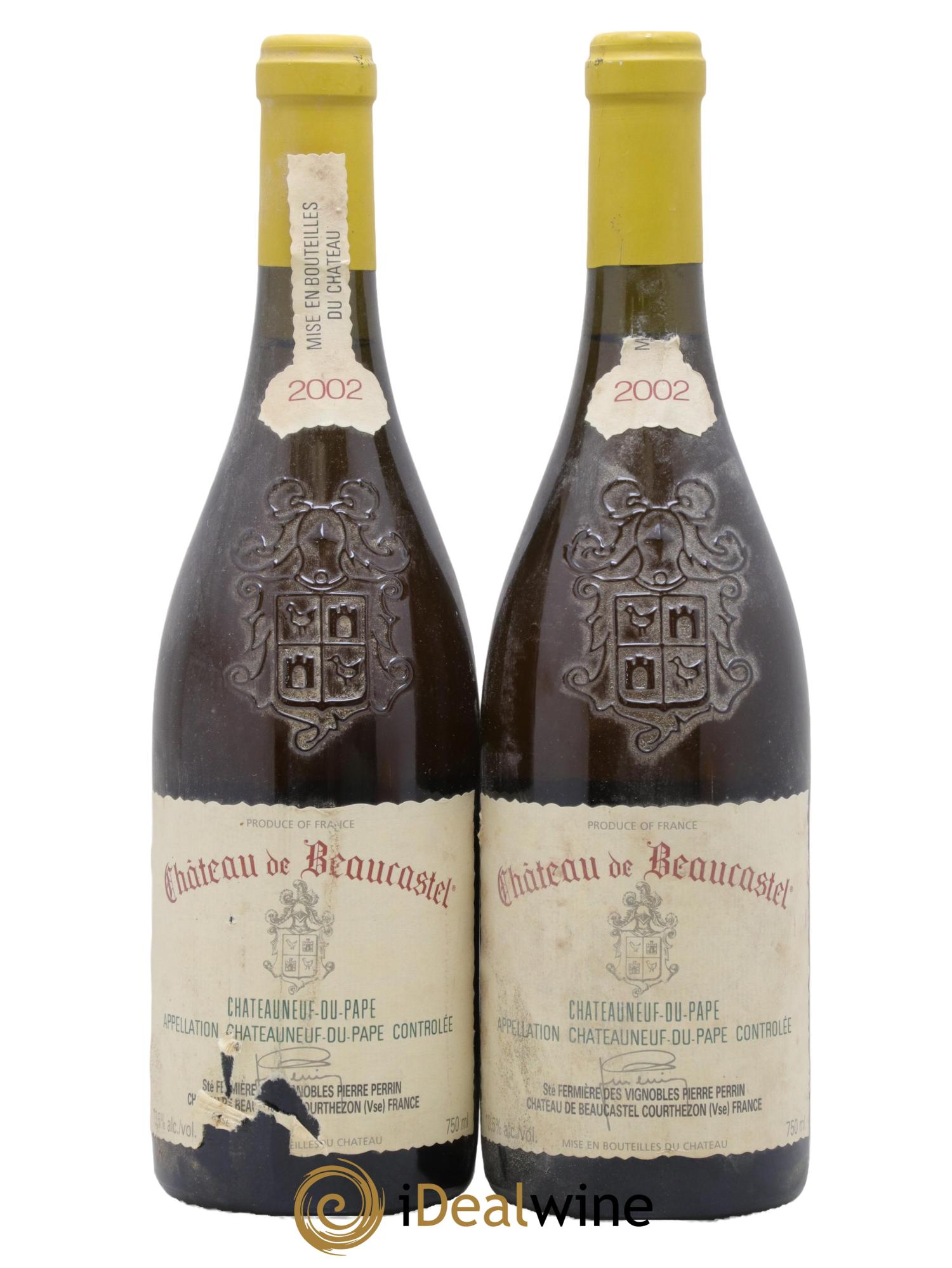 Châteauneuf-du-Pape Château de Beaucastel Famille Perrin 2002 - Lot de 2 bouteilles - 0
