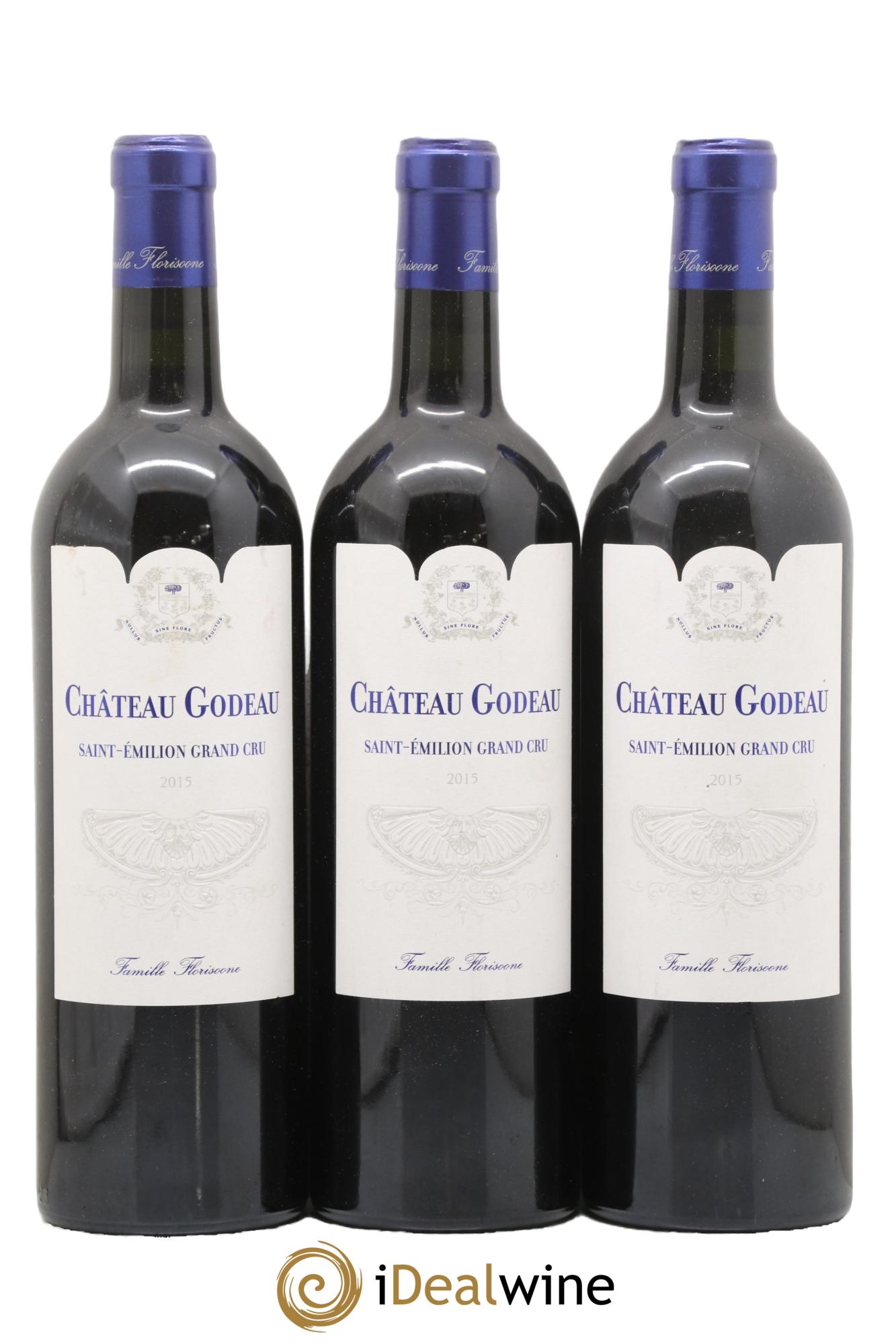 Saint-Émilion Grand Cru Château Godeau 2015 - Lot de 3 bouteilles - 0