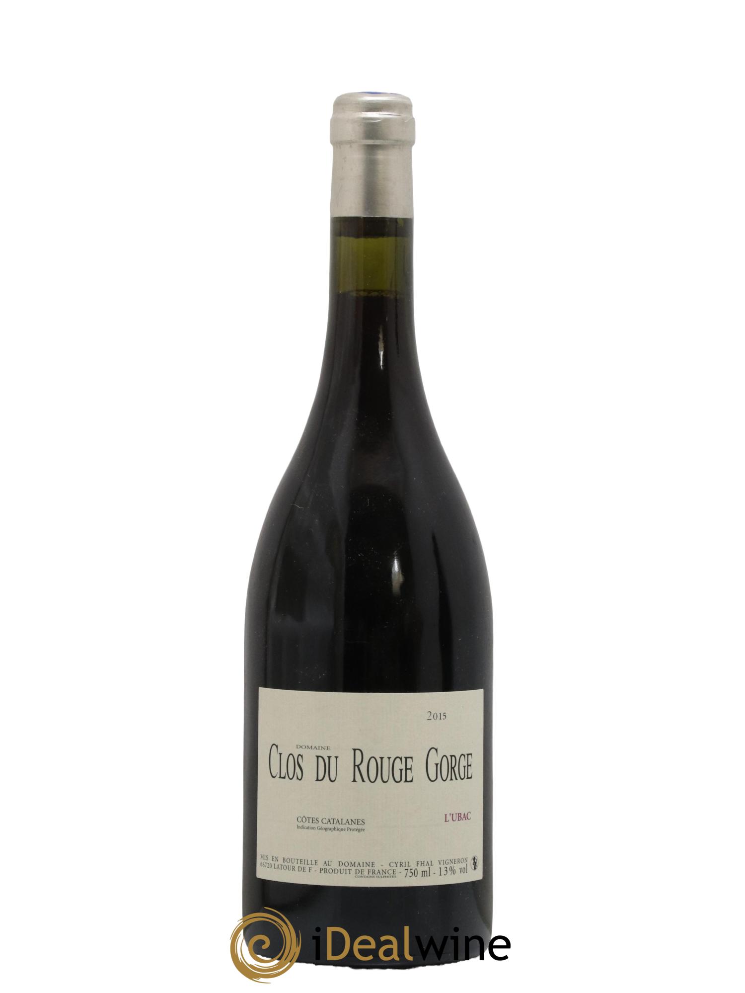 Côtes Catalanes Clos du Rouge Gorge L'Ubac Cyril Fhal 2015 - Lot de 1 bouteille - 0