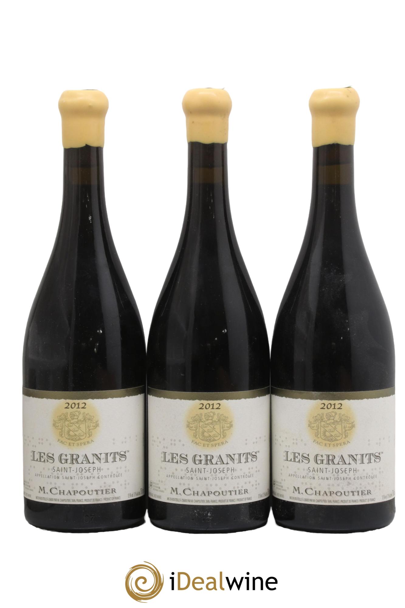 Saint-Joseph Les Granits Chapoutier 2012 - Lot de 3 bouteilles - 0