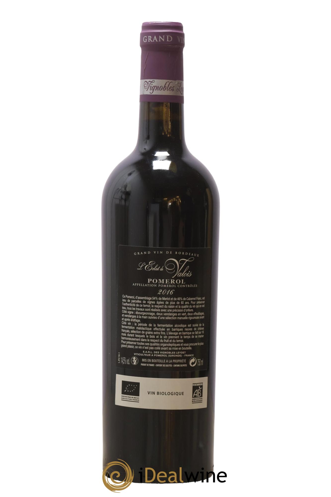 Pomerol L'Eclat de Valois 2016 - Lot de 1 bouteille - 1
