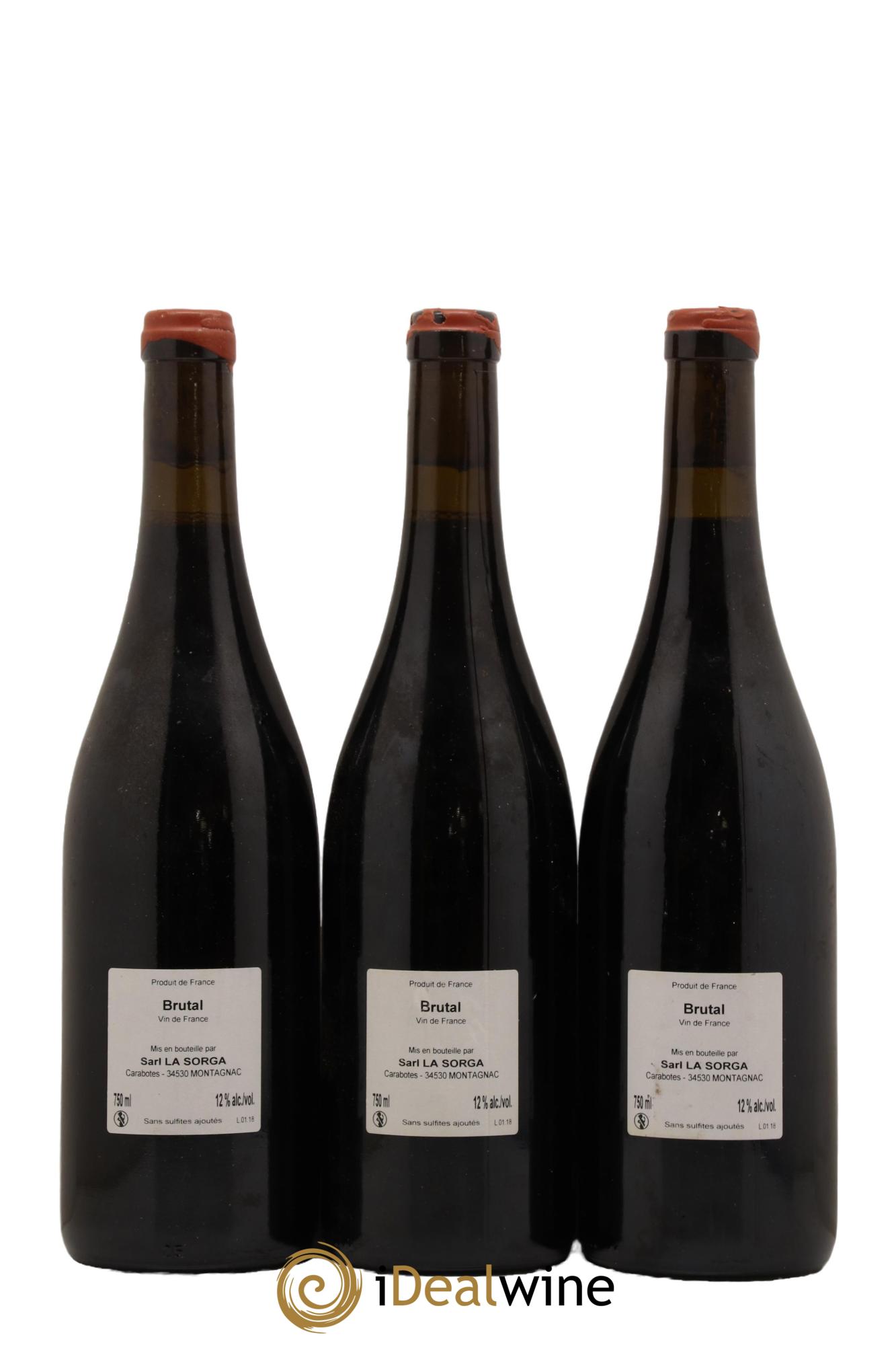 Vin de France Brutal La Sorga Anthony Tortul 2018 - Lot de 3 bouteilles - 1