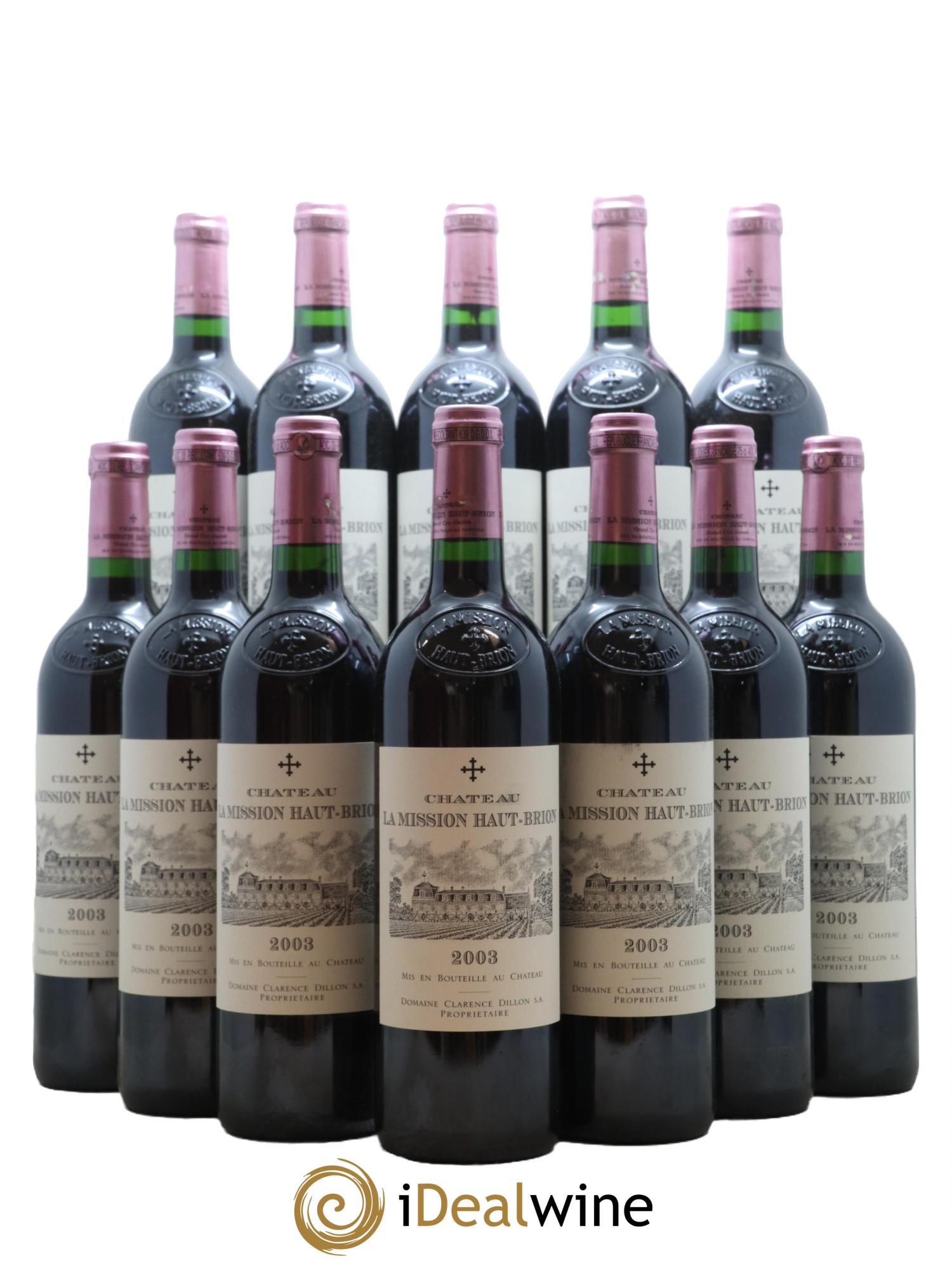 Château la Mission Haut-Brion Cru Classé de Graves 2003 - Lot of 12 bottles - 0