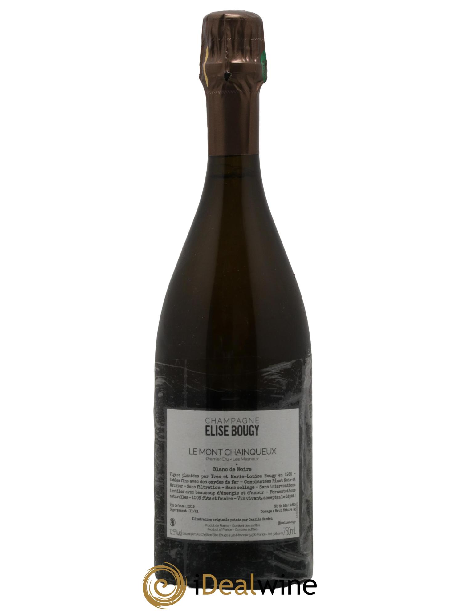 Les Mesneux Le Mont Chainqueux Elise Bougy Brut Nature Blanc de Noirs 1er Cru Le Mont Chainqueux Les Mesneux Elise Bougy - Lot de 1 bouteille - 1