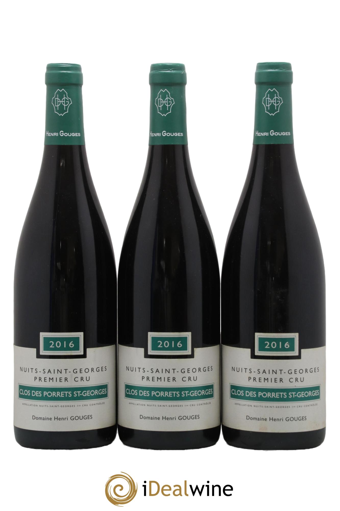Nuits-Saint-Georges 1er Cru Clos des Porrets St Georges Henri Gouges 2016 - Lot de 3 bouteilles - 0