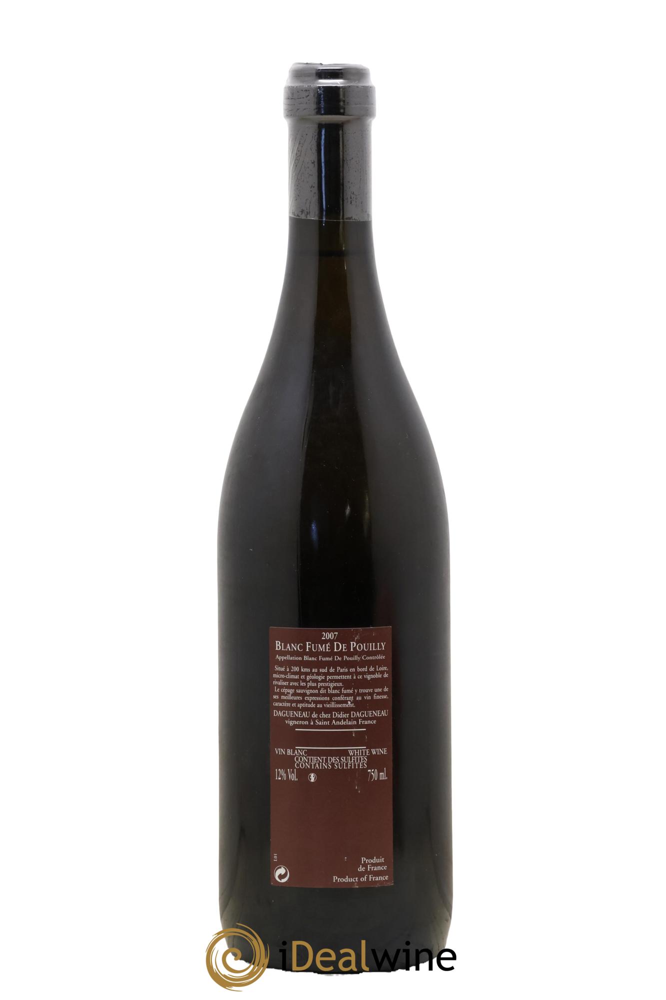 Vin de France (anciennement Pouilly-Fumé) Pur Sang Dagueneau (Domaine Didier - Louis-Benjamin) 2007 - Lot of 1 bottle - 1