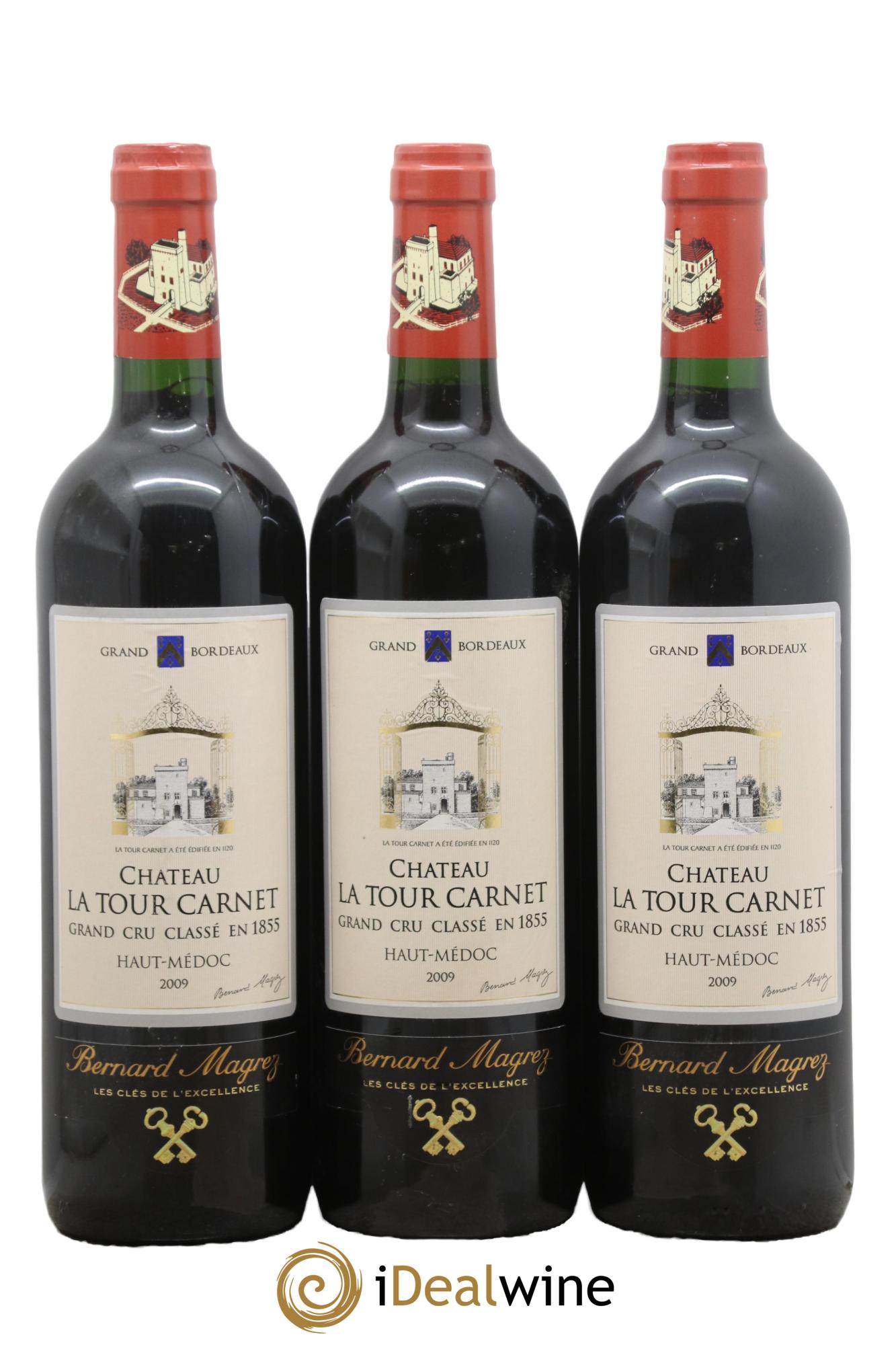 Château la Tour Carnet 4ème Grand Cru Classé 2009 - Lot of 3 bottles - 0