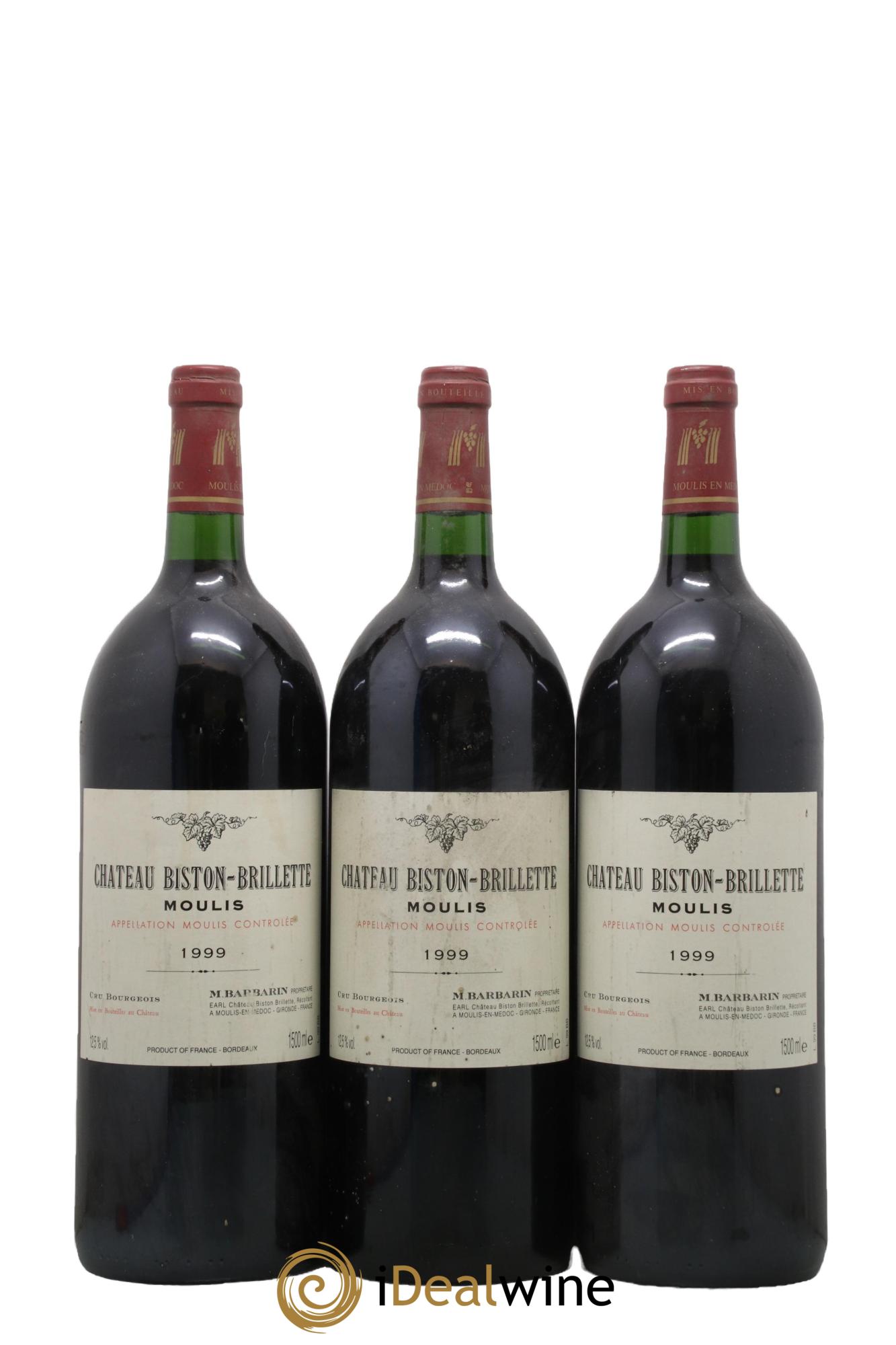 Château Biston Brillette 1999 - Lot de 3 magnums - 0
