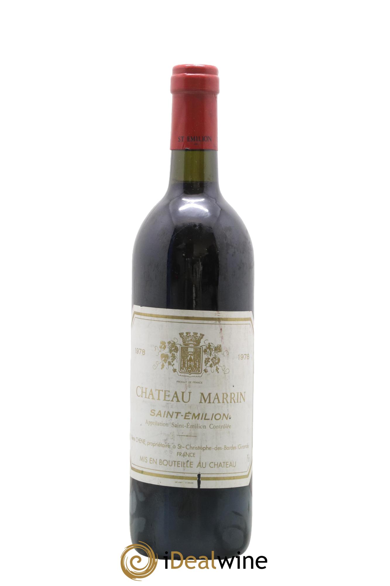 Saint-Émilion Château Marrin 1978 - Lot de 1 bouteille - 0