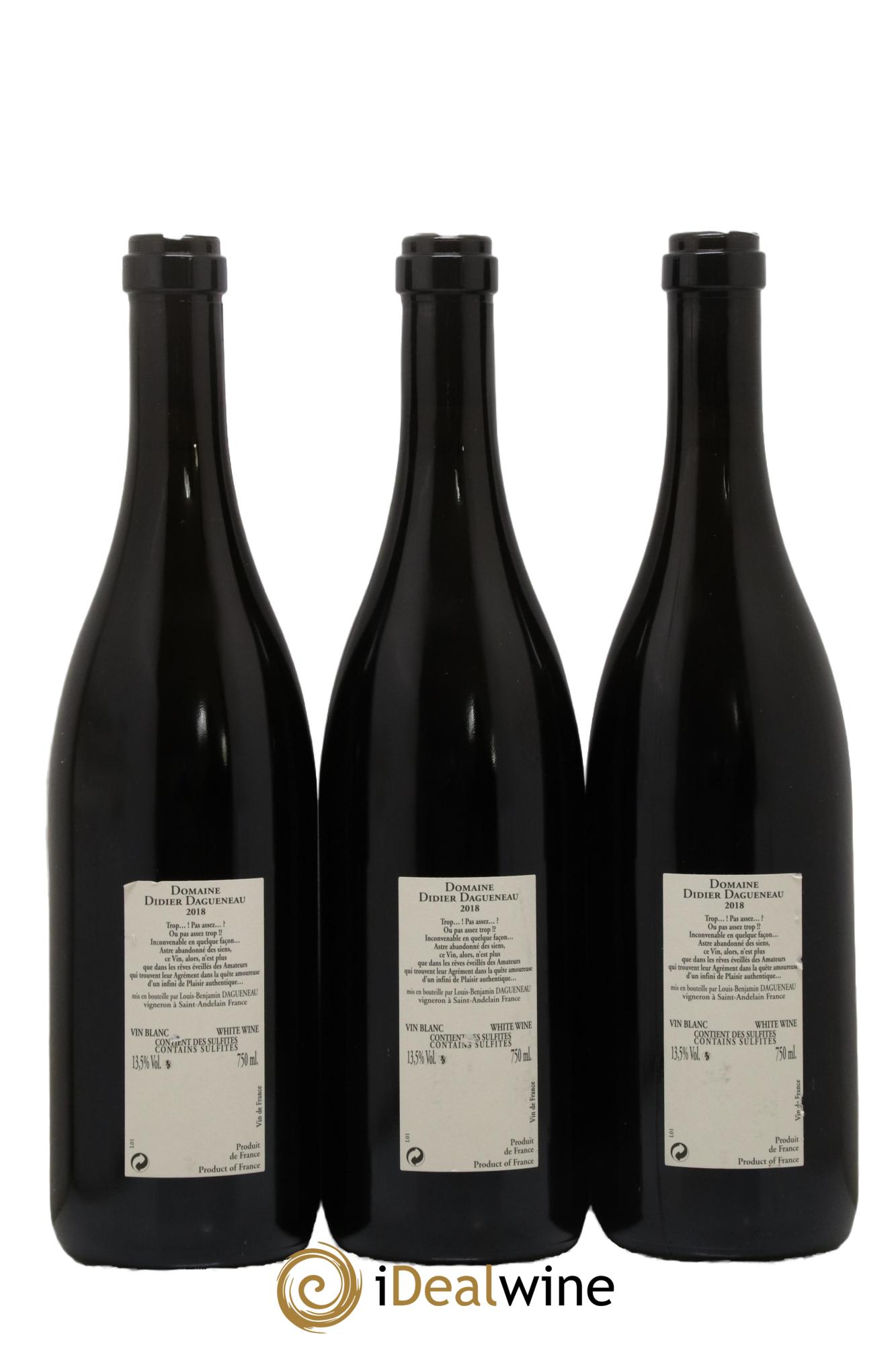 Vin de France (anciennement Pouilly-Fumé) Buisson Renard Dagueneau (Domaine Didier - Louis-Benjamin) 2018 - Lot de 3 bouteilles - 1