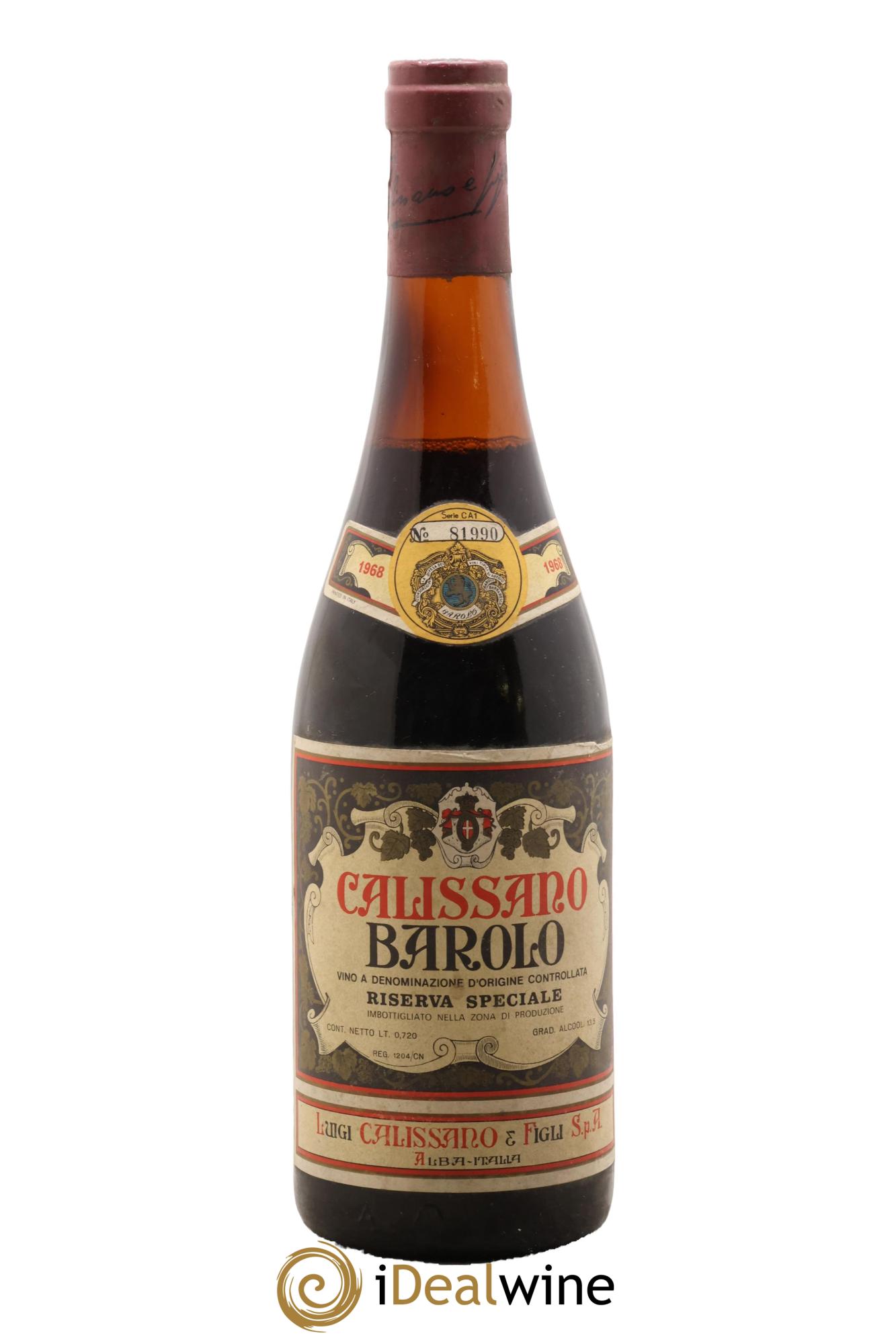 Barolo DOCG Riserva Speciale Luigi Calissano 1968 - Lot de 1 bouteille - 0