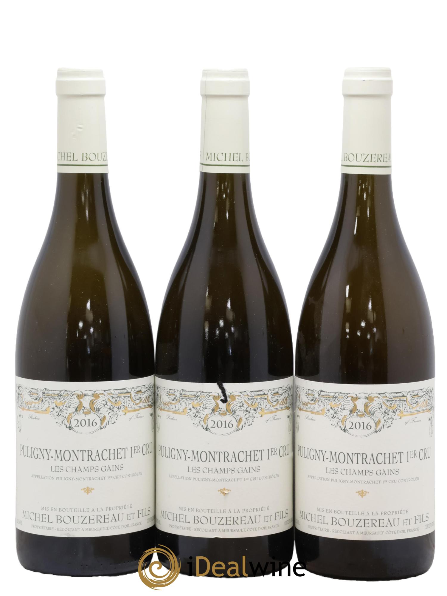 Puligny-Montrachet 1er Cru Les Champs Gains Michel Bouzereau et Fils (Domaine) 2016 - Lot de 3 bouteilles - 0