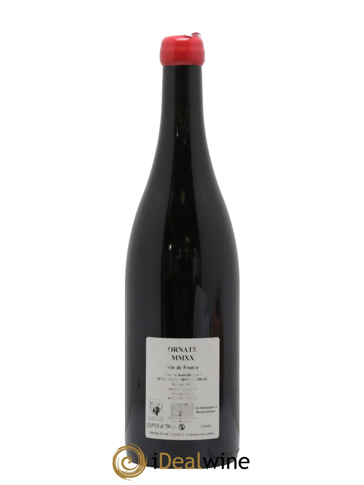 Vin de France Merlot Ornaté Jérôme Bretaudeau - Domaine de Bellevue 2020 - Lot of 1 bottle - 1