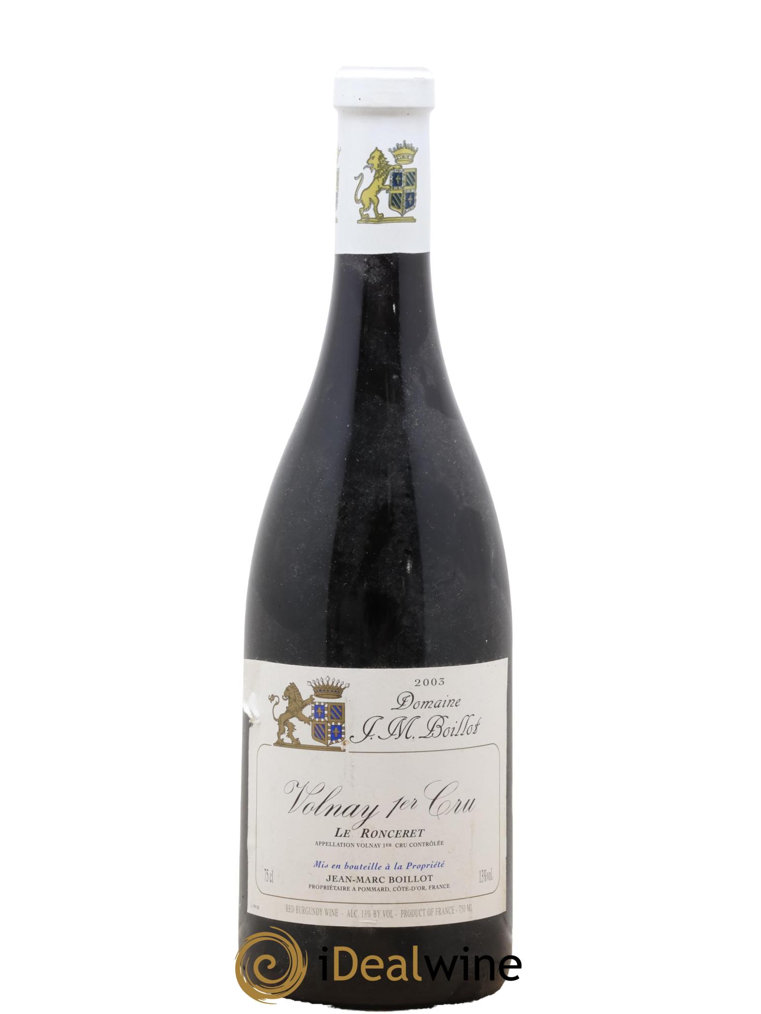 Volnay 1er Cru Le Ronceret Jean-Marc Boillot 2003 - Lot de 1 bouteille - 0