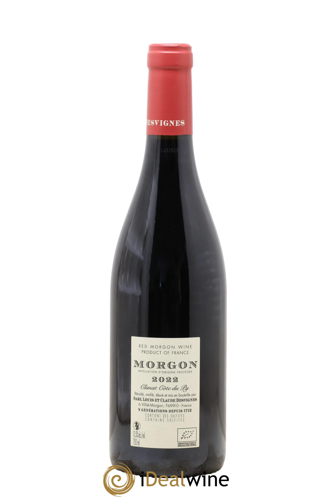 Morgon Côte de Py Javernières Louis-Claude Desvignes 2022 - Lot de 1 bouteille - 1