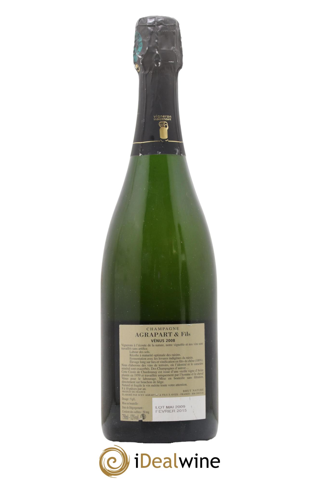 Vénus Blanc de Blancs Brut Nature Pascal Agrapart 2008 - Lot de 1 bouteille - 1