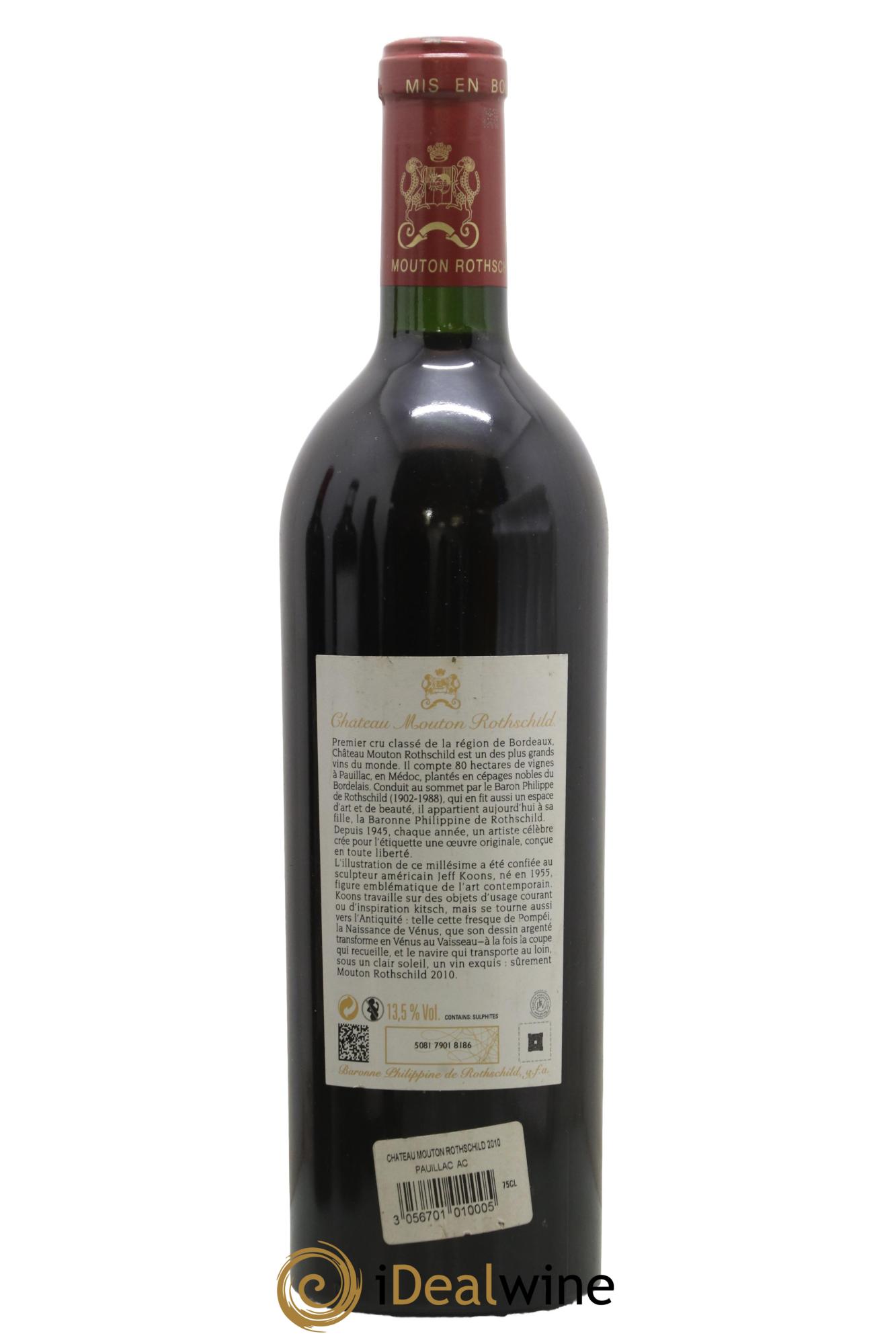 Château Mouton Rothschild 1er Grand Cru Classé 2010 - Lot de 1 bouteille - 1