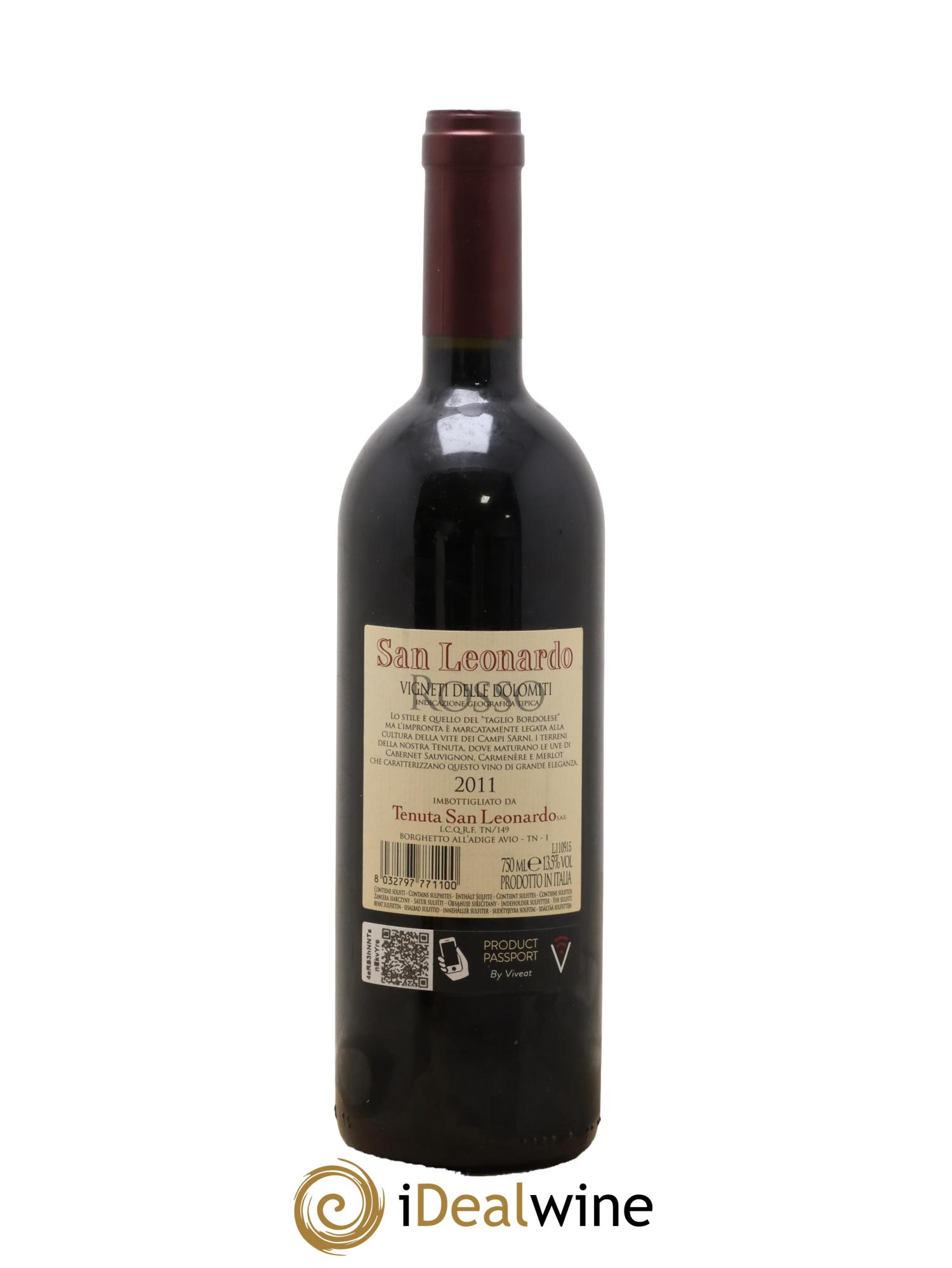 Italie San Leonardo Vigneti Delle Dolomiti 2011 - Lot of 1 bottle - 1