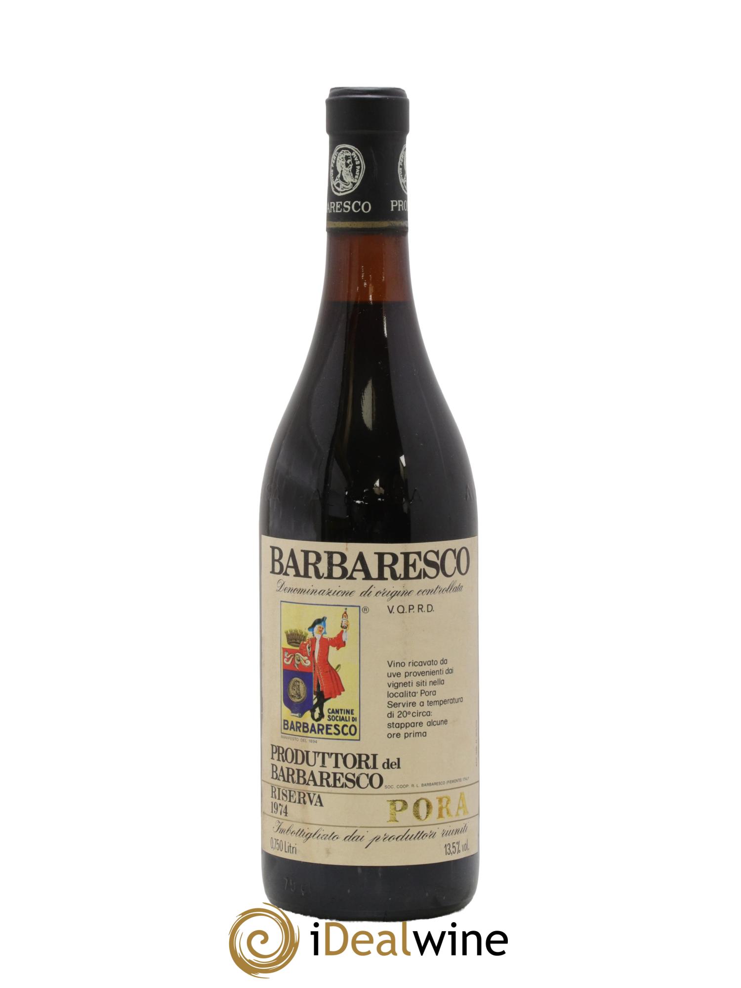 Barolo Riserva Pora Produttori del Barbaresco 1974 - Posten von 1 Flasche - 0