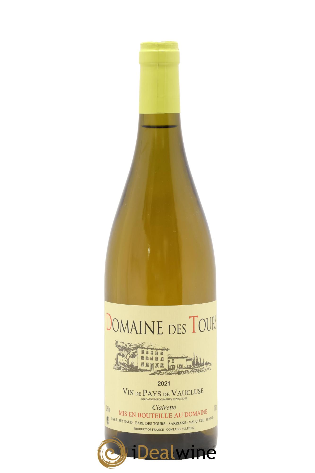 Vaucluse (Vin de Pays de Vaucluse) Domaine des Tours Clairette Emmanuel Reynaud 2021 - Lot de 1 bouteille - 0