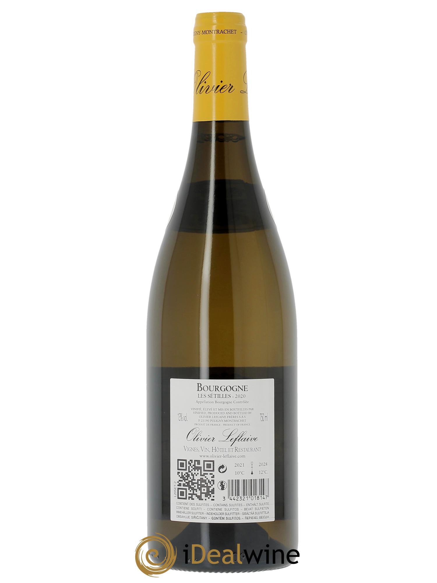 Bourgogne Les Sétilles Olivier Leflaive  2020 - Lot of 1 bottle - 1
