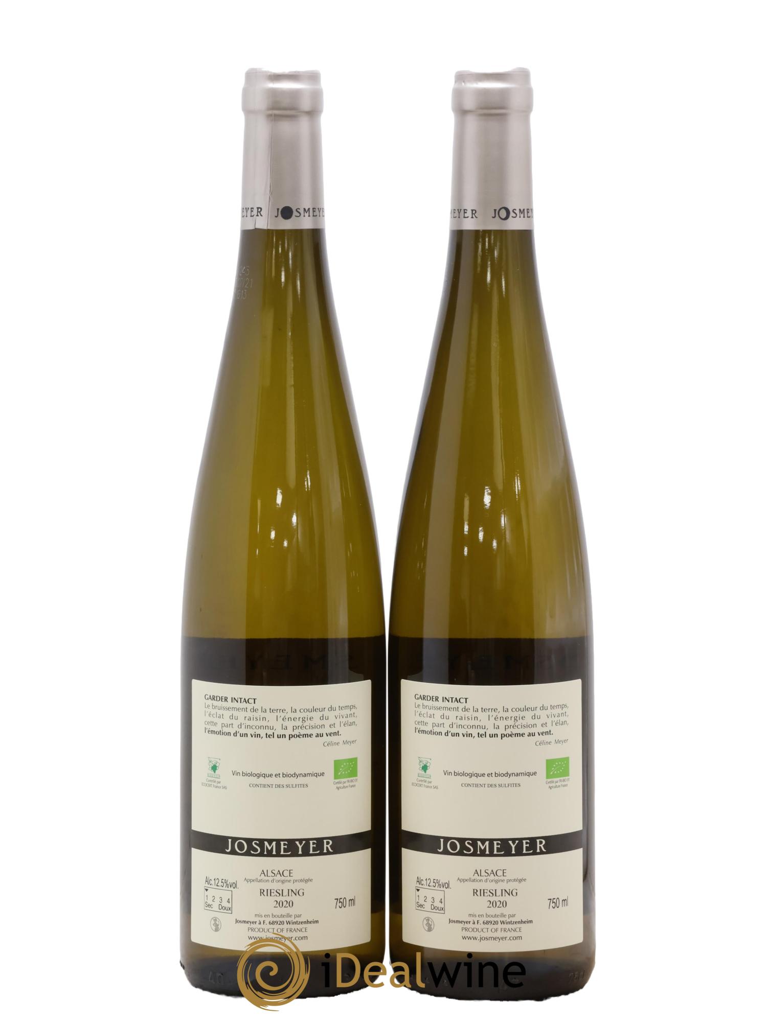 Alsace Riesling Les Pierrets Josmeyer (Domaine)  2020 - Lot of 2 bottles - 1