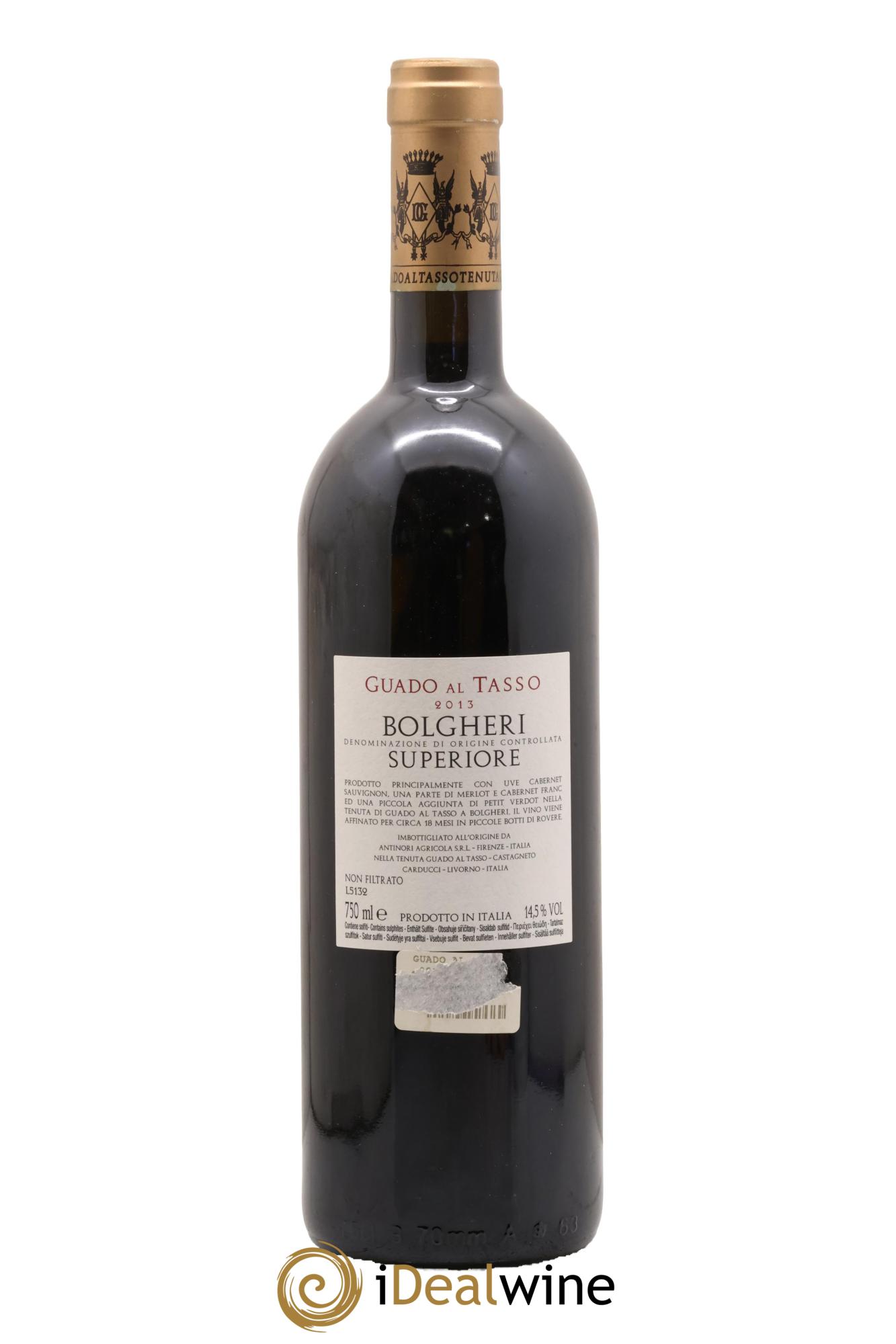 Bolgheri Superiore DOC Guado al Tasso Tenuta Guado al Tasso - Marchesi Antinori 2013 - Lot de 1 bouteille - 1