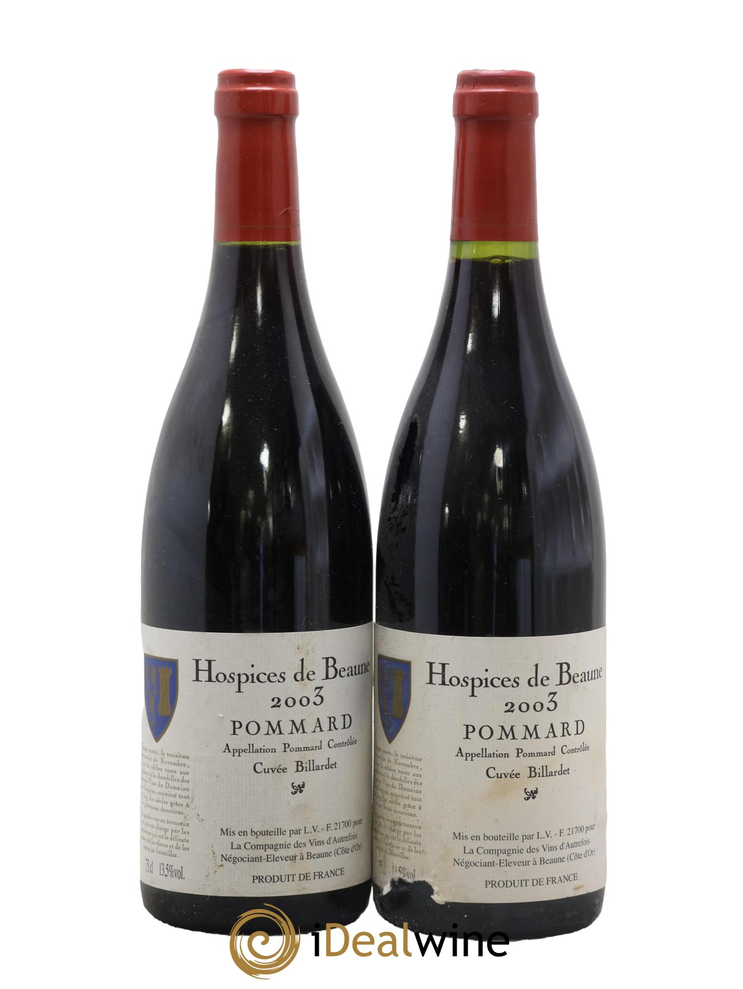 Pommard Cuvee Billardet Hospices de Beaune LV 2003 - Posten von 2 Flaschen - 0