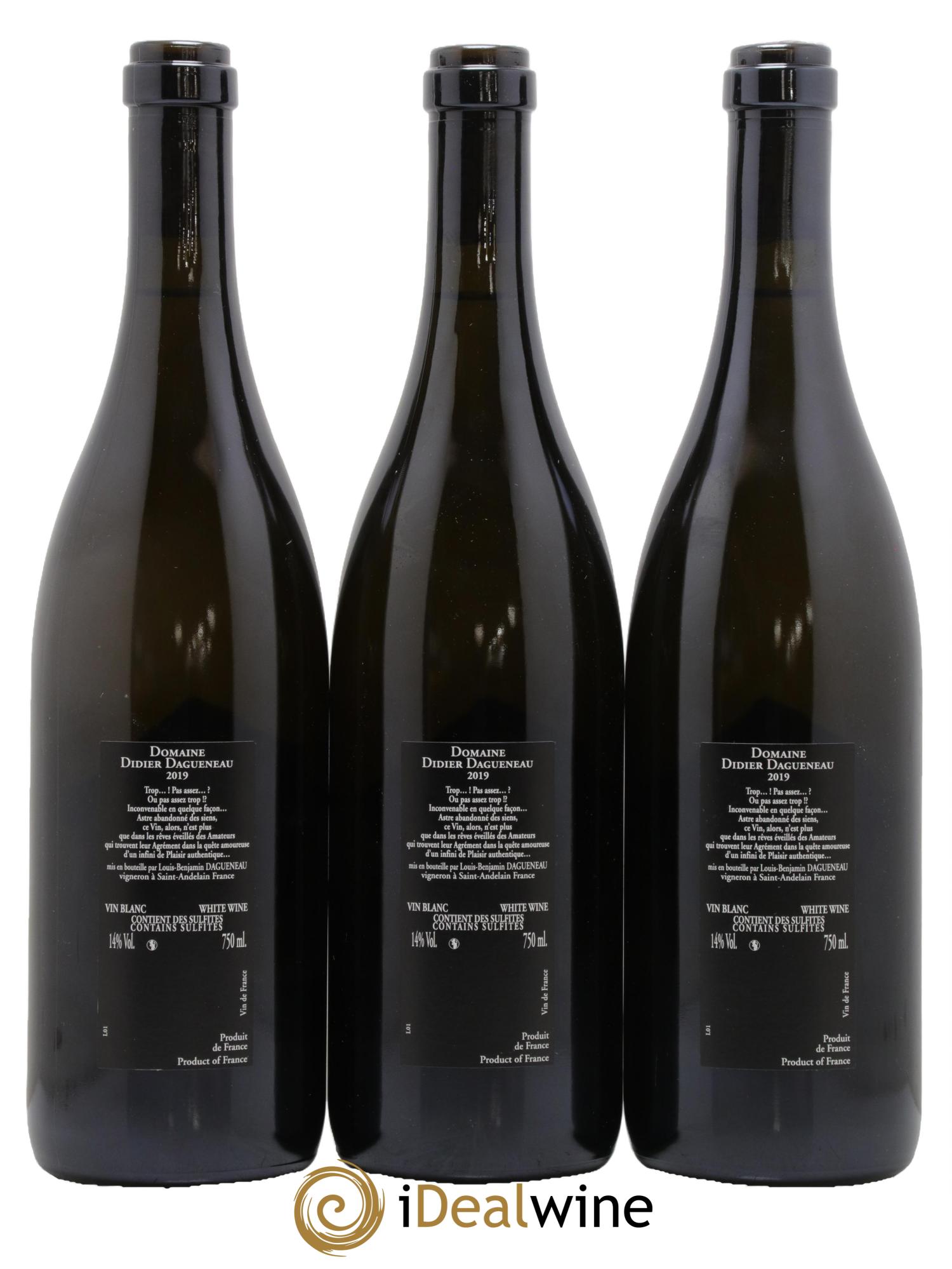 Vin de France (anciennement Pouilly-Fumé) Silex Dagueneau (Domaine Didier - Louis-Benjamin) 2019 - Posten von 3 Flaschen - 1