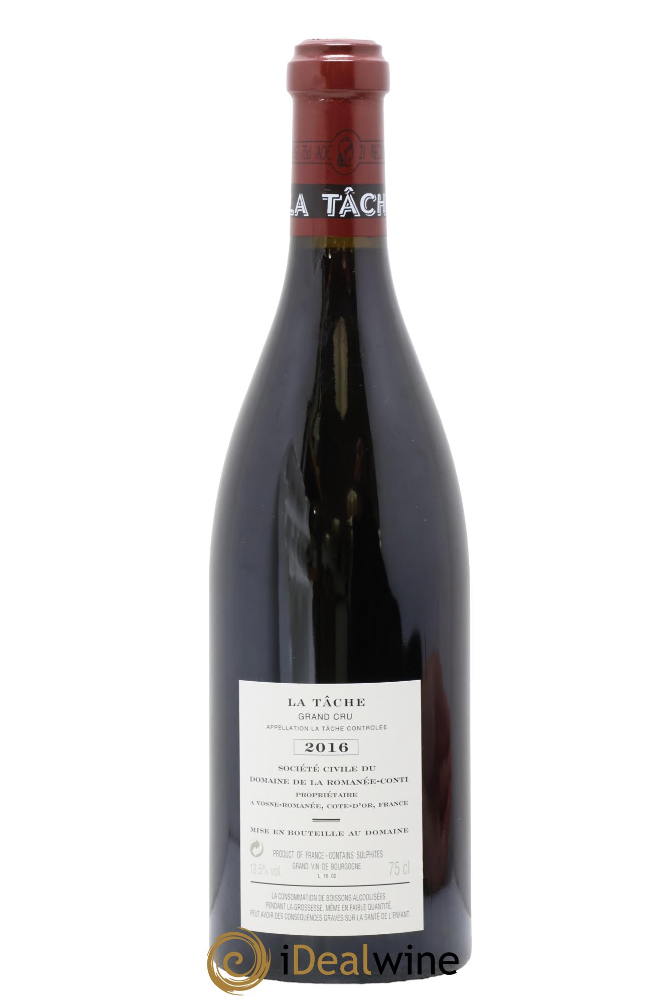 La Tâche Grand Cru Domaine de la Romanée-Conti 2016 - Lote de 1 botella - 1