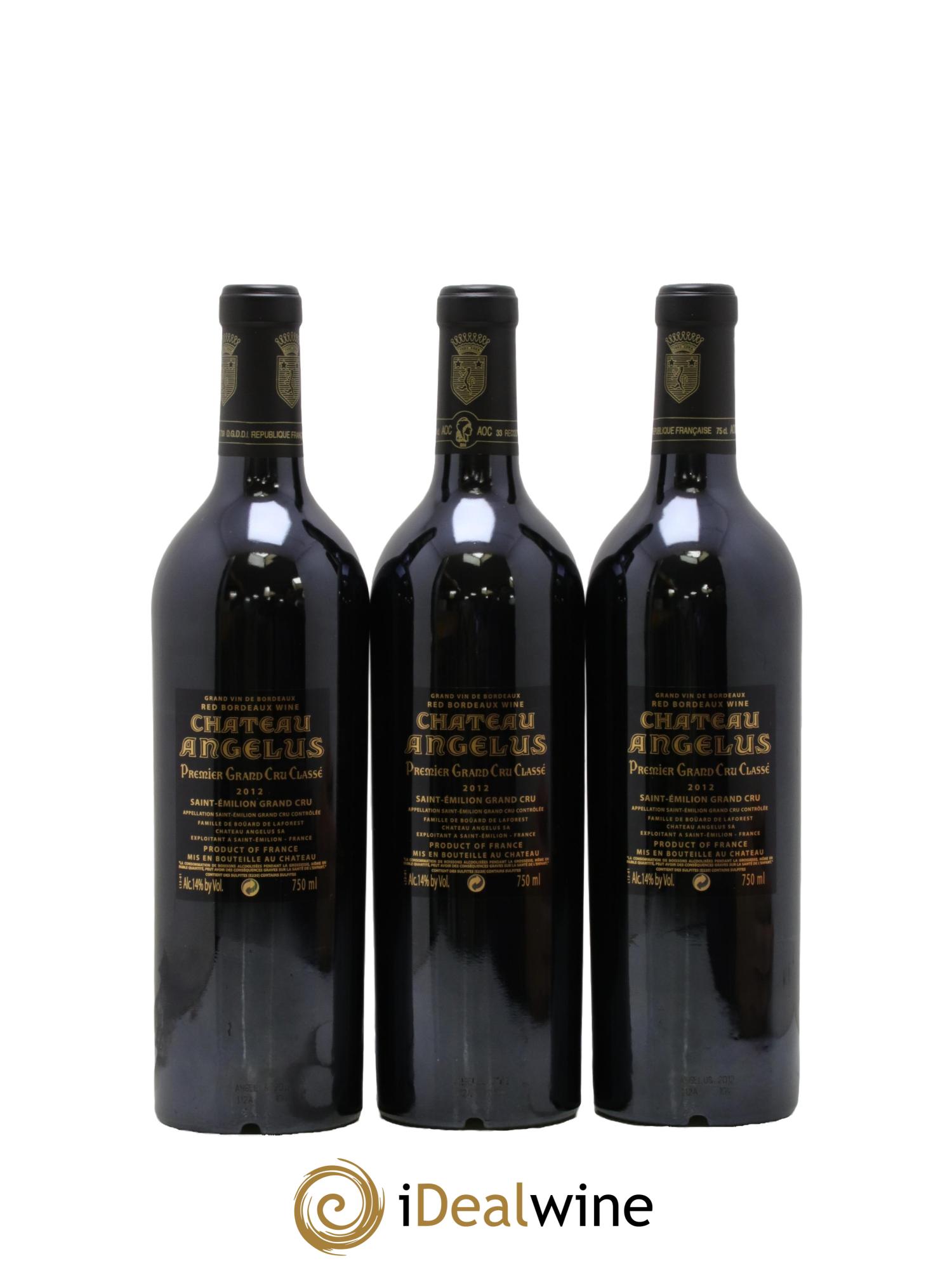 Château Angélus 1er Grand Cru Classé A 2012 - Lot of 3 bottles - 1