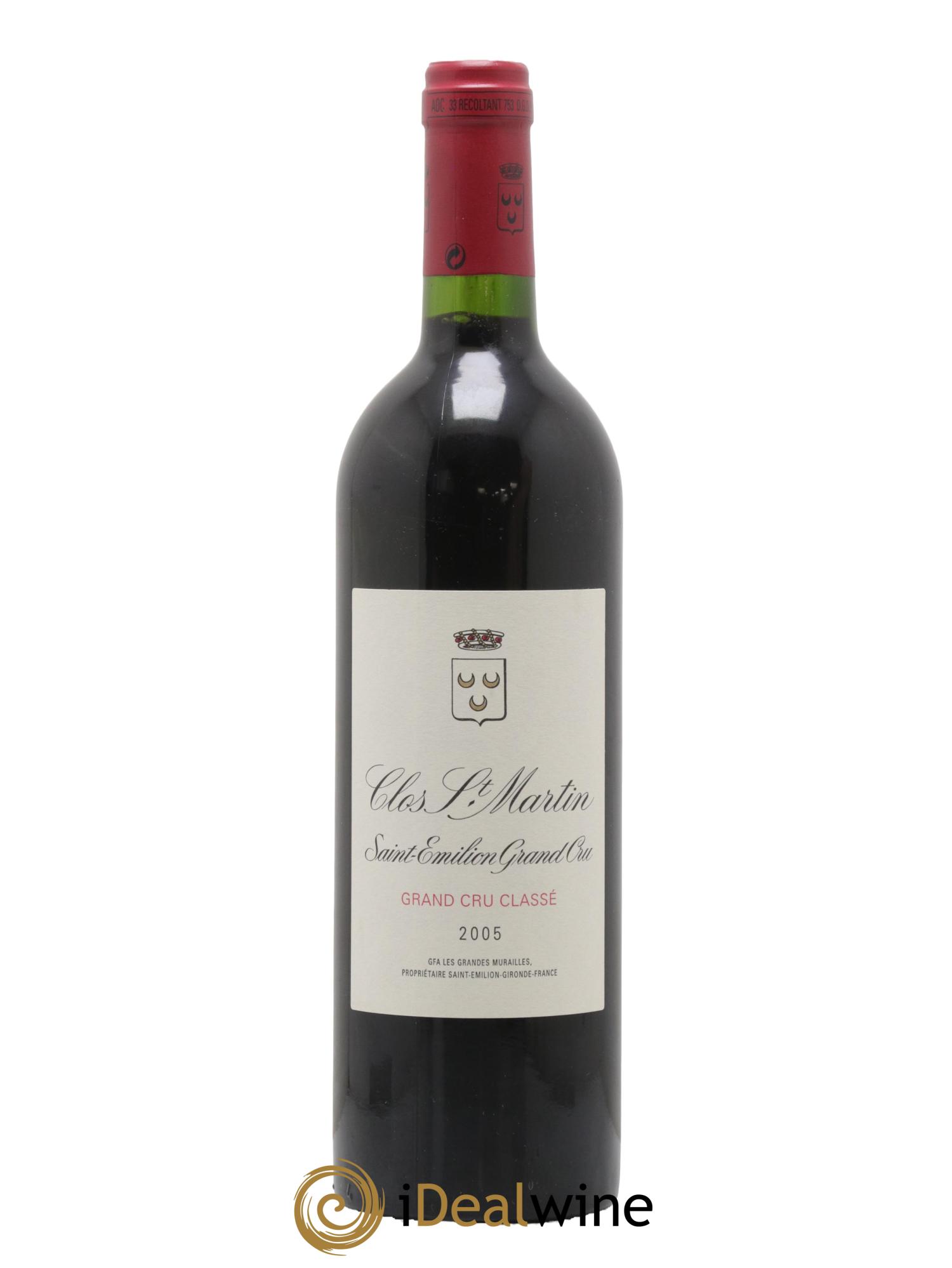 Clos Saint Martin Grand Cru Classé 2005 - Lot de 1 bouteille - 0