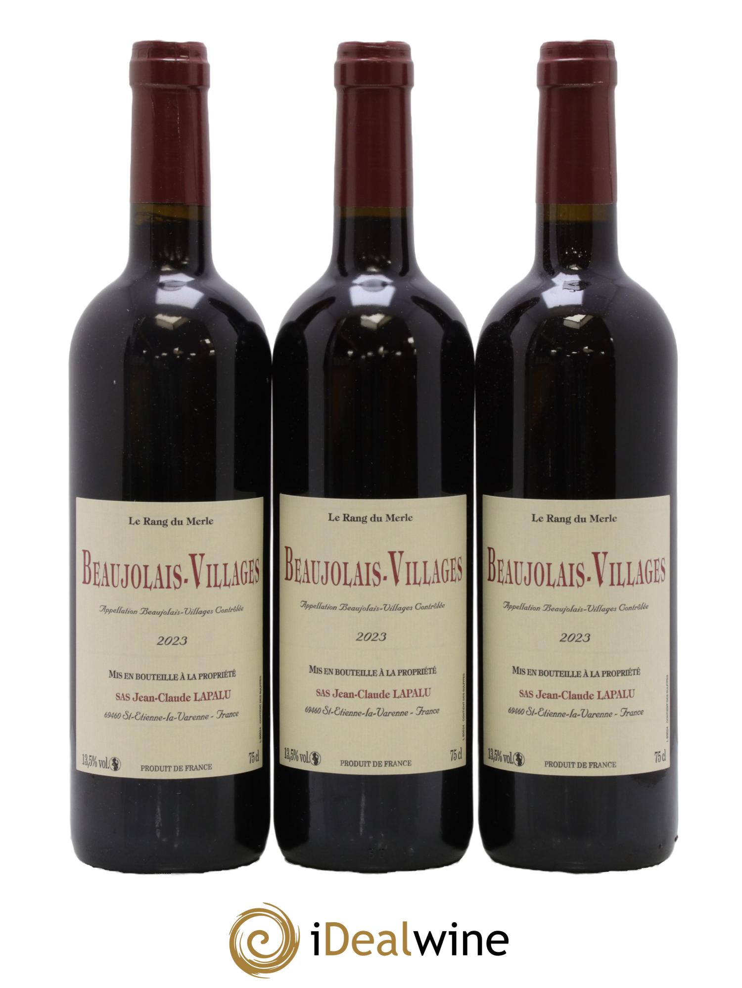 Beaujolais Le Rang du Merle Jean-Claude Lapalu 2023 - Lot de 3 bouteilles - 0