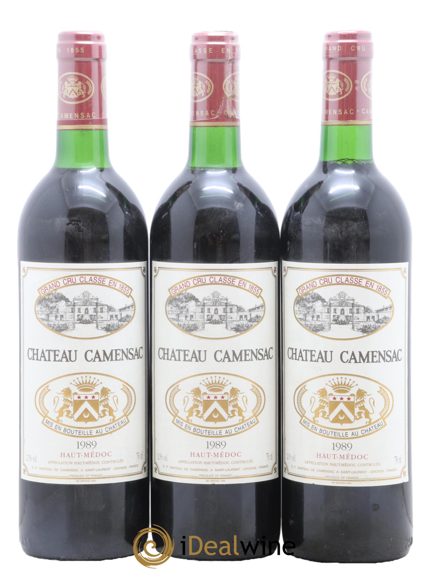 Château Camensac 5ème Grand Cru Classé 1989 - Lot de 3 bouteilles - 0