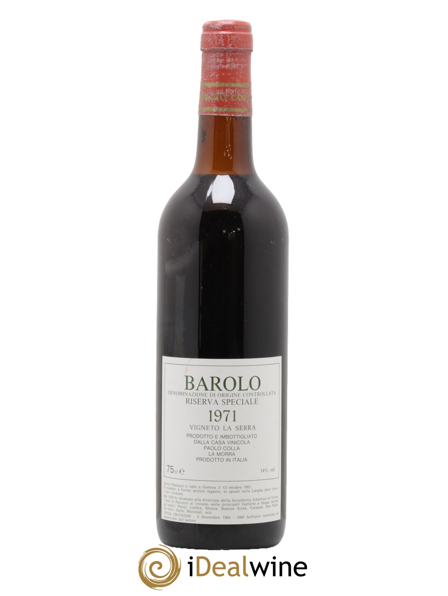 Barolo Riserva Speciale Paolo Colla La Morra 1971 - Posten von 1 Flasche - 1