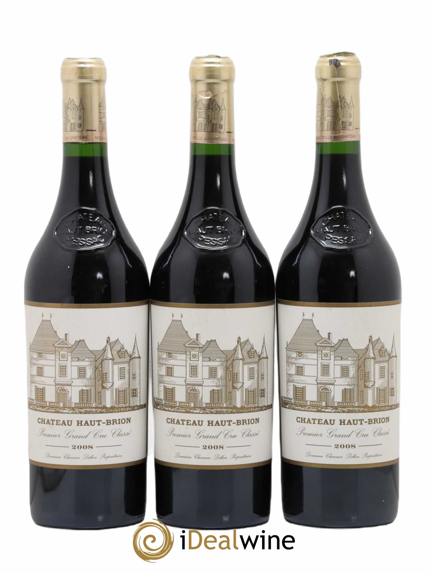 Château Haut Brion 1er Grand Cru Classé 2008 - Lotto di 3 bottiglie - 0