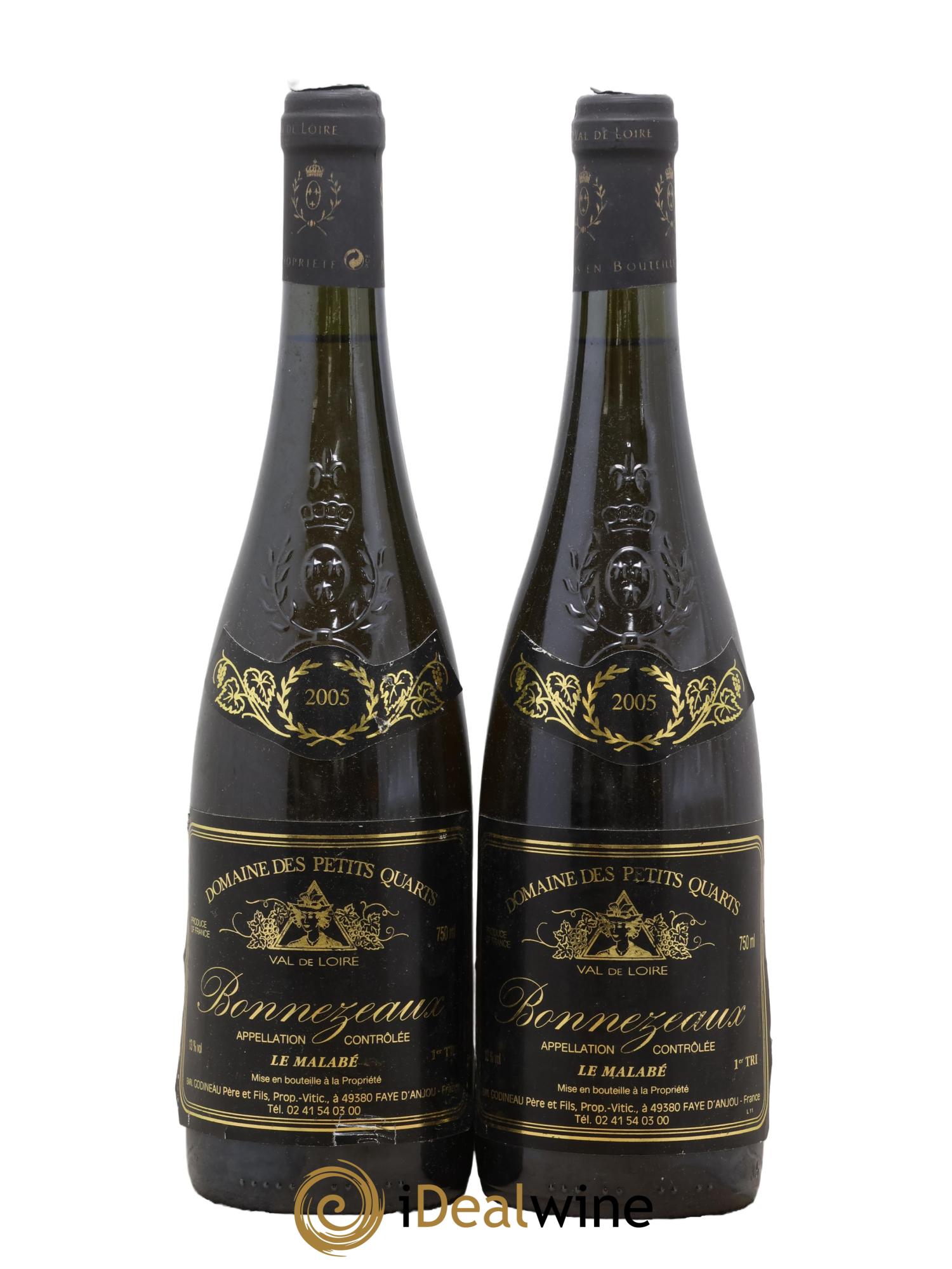 Bonnezeaux Le Malabbé 1Er Tri Domaine Des Petits Quarts 2005 - Posten von 2 Flaschen - 0