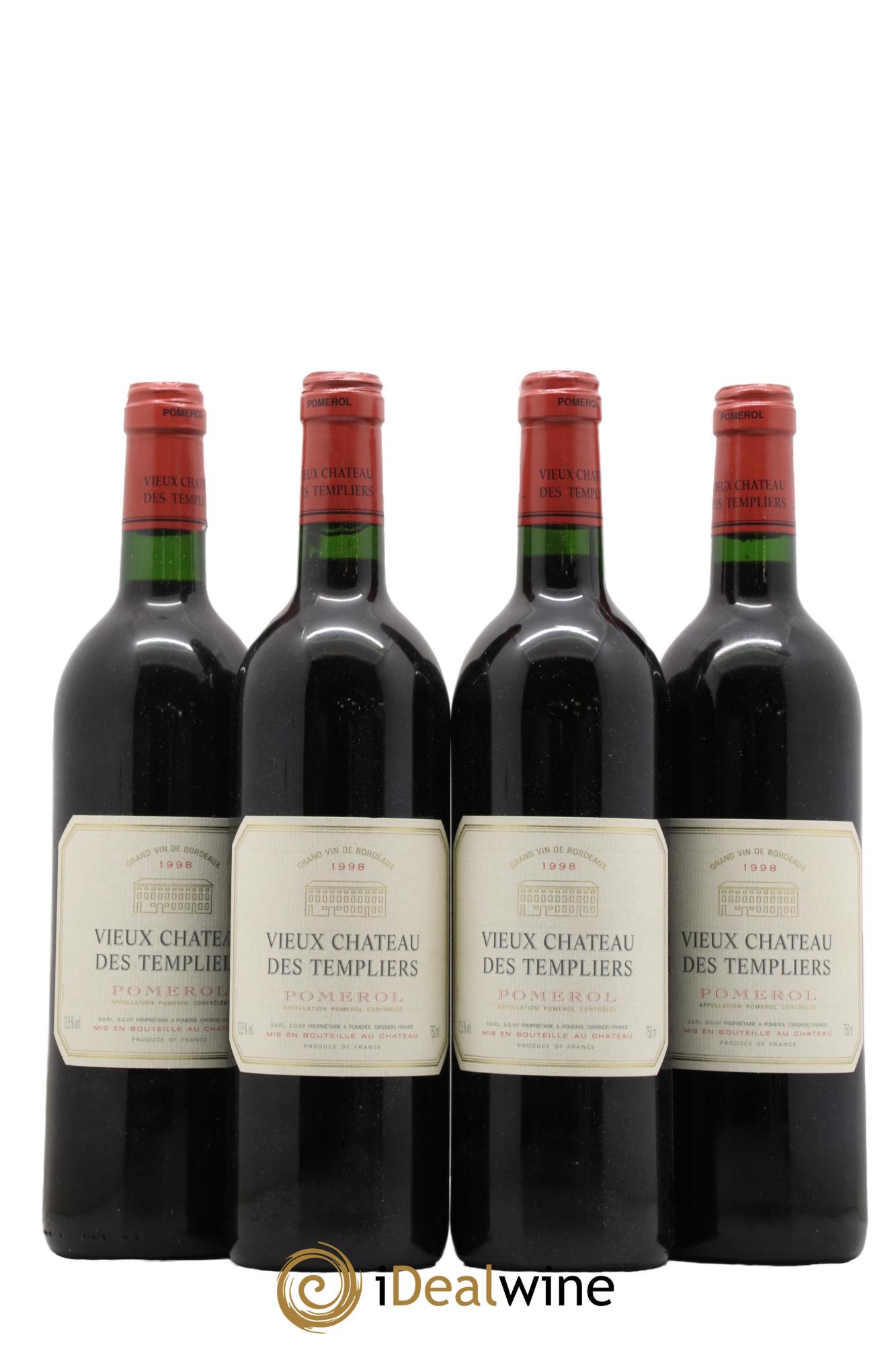 Pomerol Vieux Chateau des Templiers 1998 - Lot de 4 bouteilles - 0