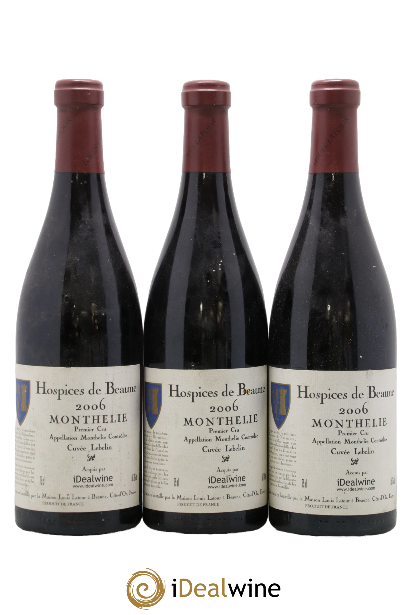 Monthélie 1er Cru Hospices De Beaune Cuvée Lebelin Louis Latour 2006 - Lot de 3 bouteilles - 0
