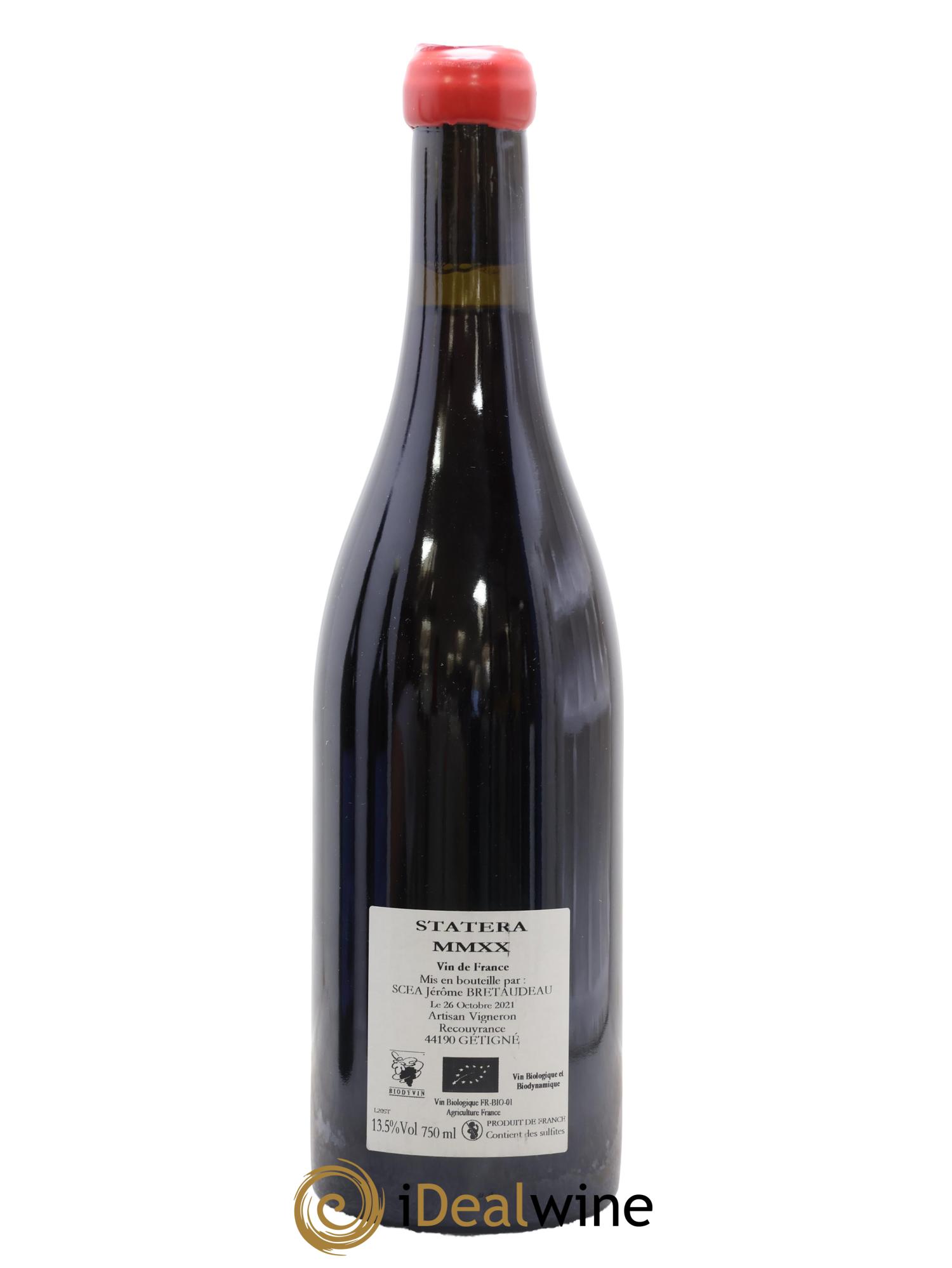 Vin de France Statera Jérôme Bretaudeau - Domaine de Bellevue 2020 - Lot de 1 bouteille - 1