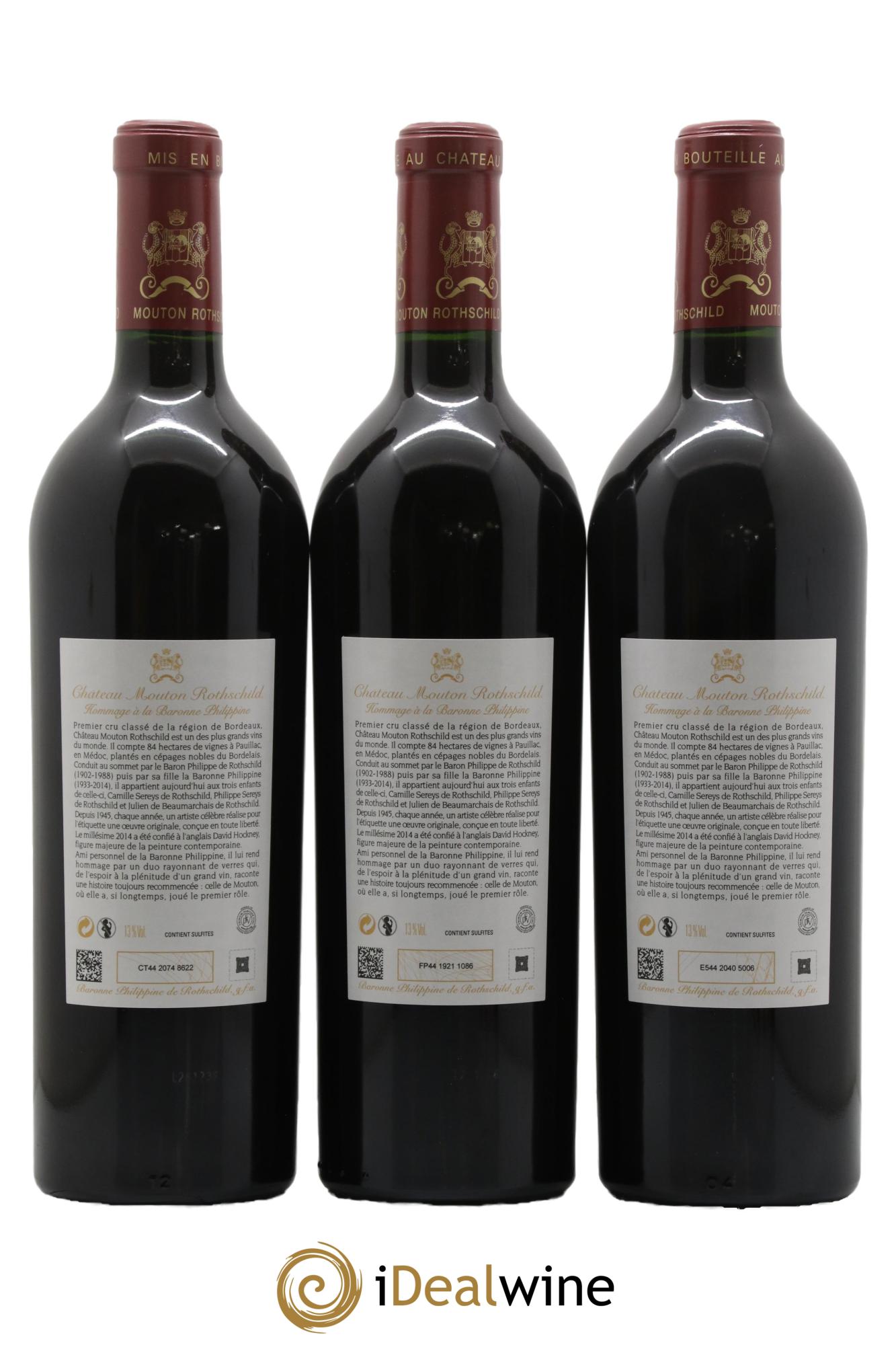 Château Mouton Rothschild 1er Grand Cru Classé 2014 - Lotto di 3 bottiglie - 1