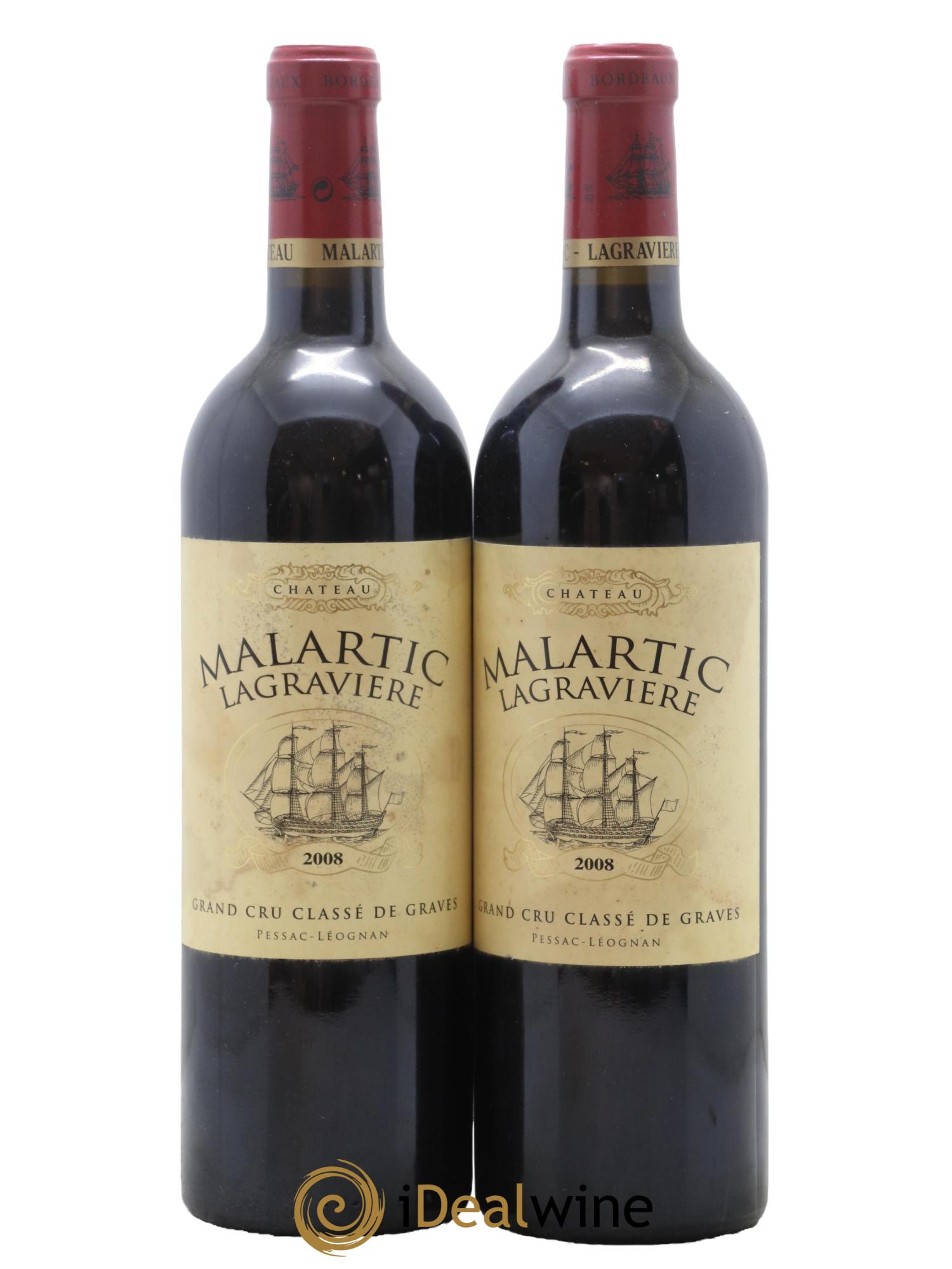 Château Malartic-Lagravière Cru Classé de Graves 2008 - Lot de 2 bouteilles - 0