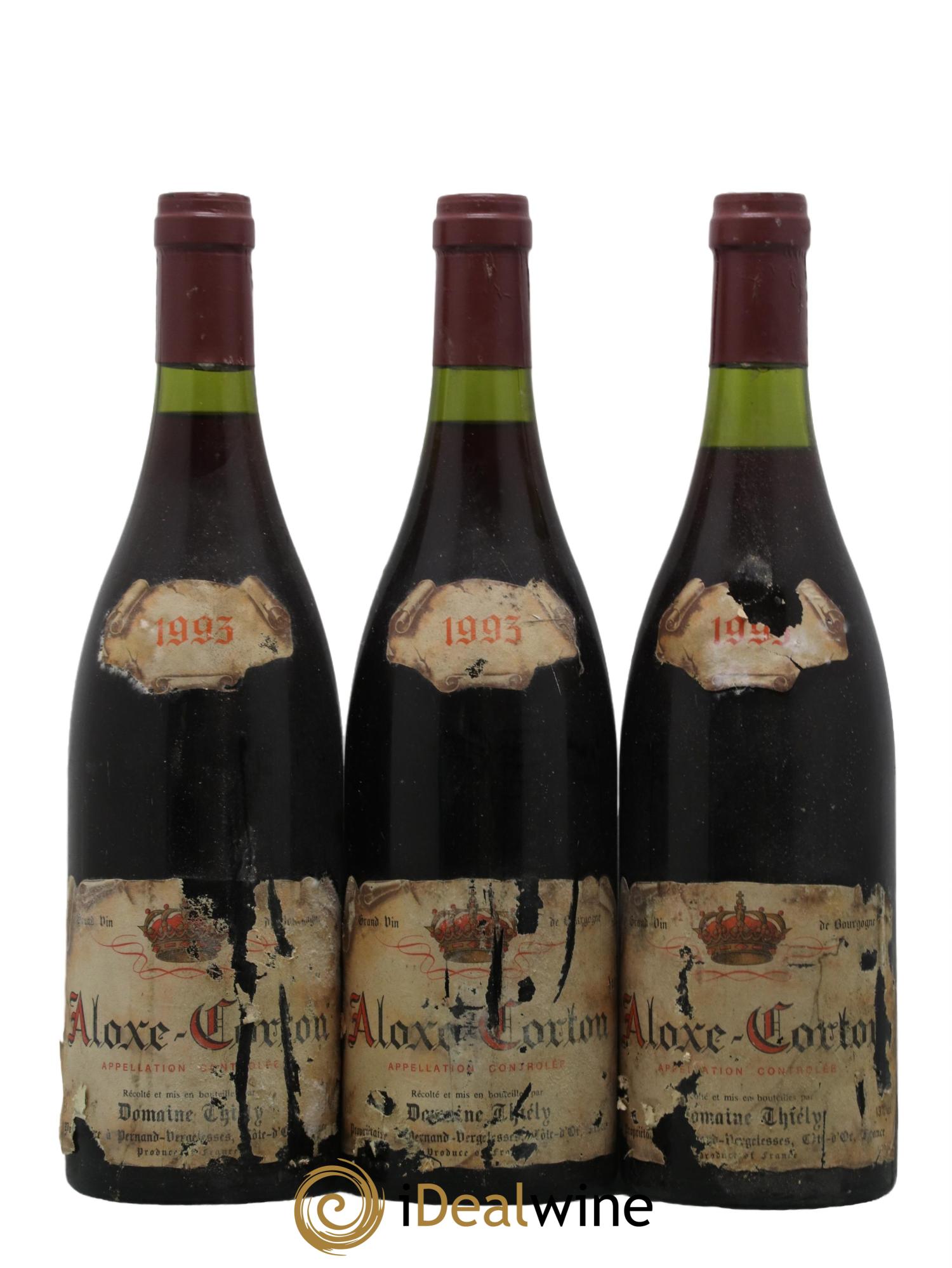 Aloxe-Corton Domaine Thiely 1993 - Lot de 3 bouteilles - 0