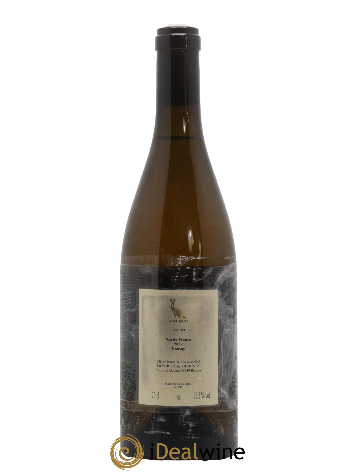 Vin de France Qui Sait Henri Chauvet 2022 - Lot de 1 bouteille - 1