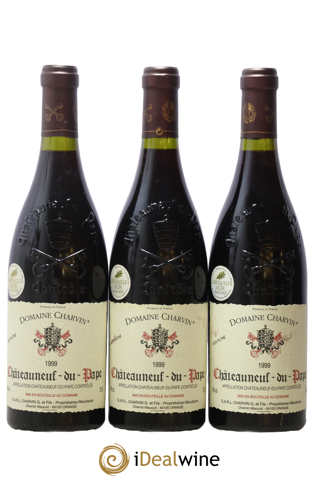 Châteauneuf-du-Pape Charvin (Domaine) 1999 - Lotto di 3 bottiglie - 0