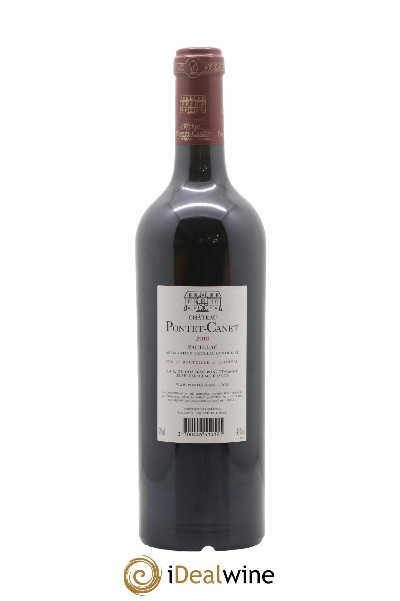 Château Pontet Canet 5ème Grand Cru Classé 2010 - Lot de 1 bouteille - 1