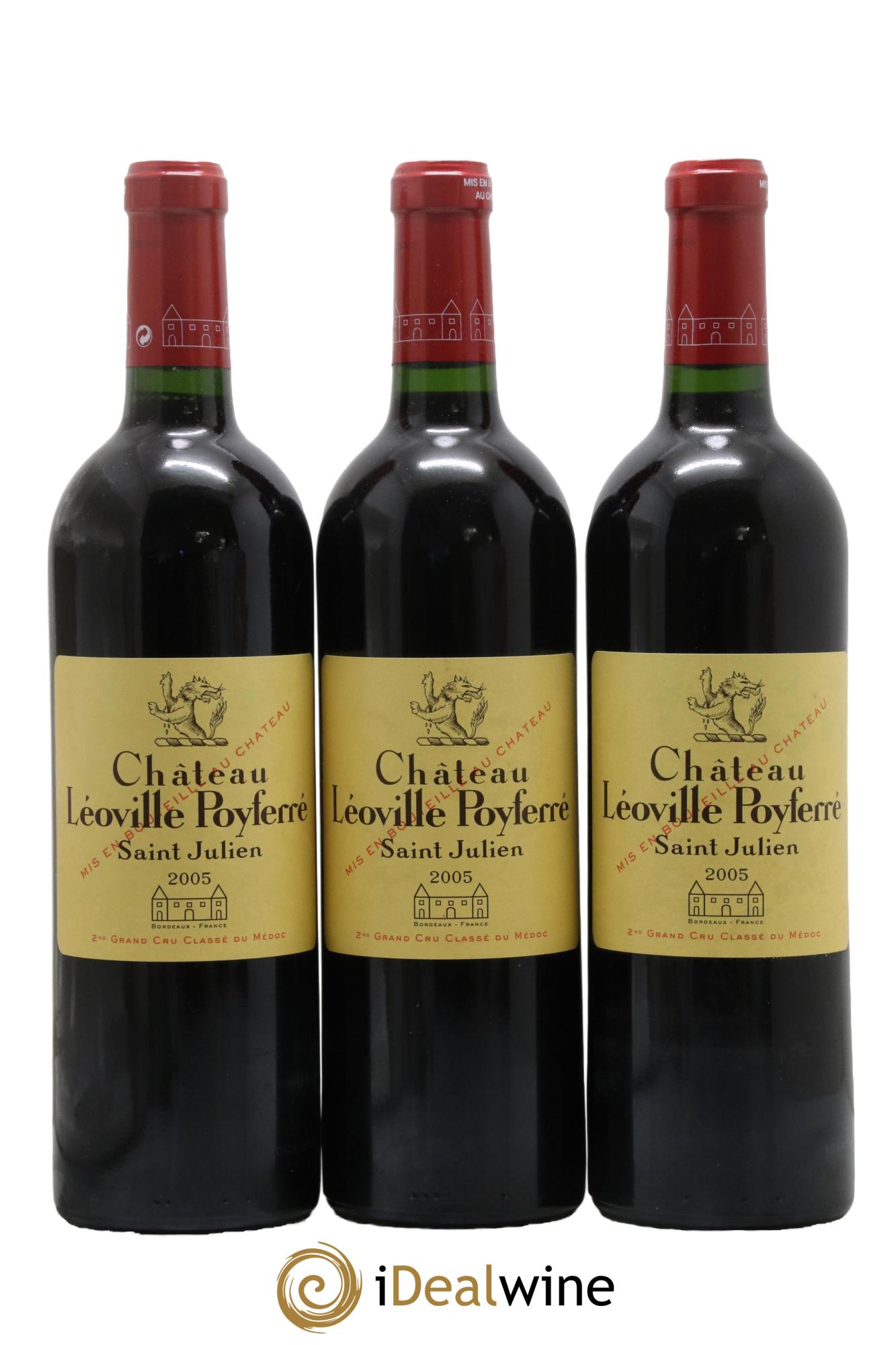 Château Léoville Poyferré 2ème Grand Cru Classé 2005 - Lot of 3 bottles - 0