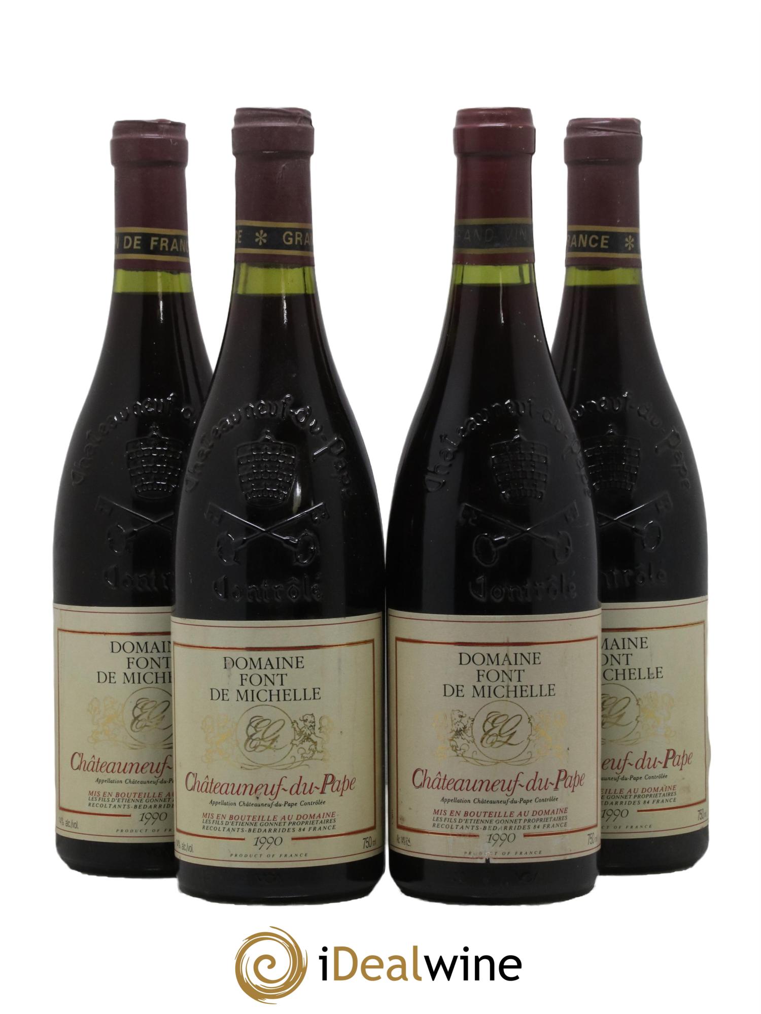 Châteauneuf-du-Pape Domaine Font de Michelle Famille Gonnet 1990 - Lot de 4 bouteilles - 0
