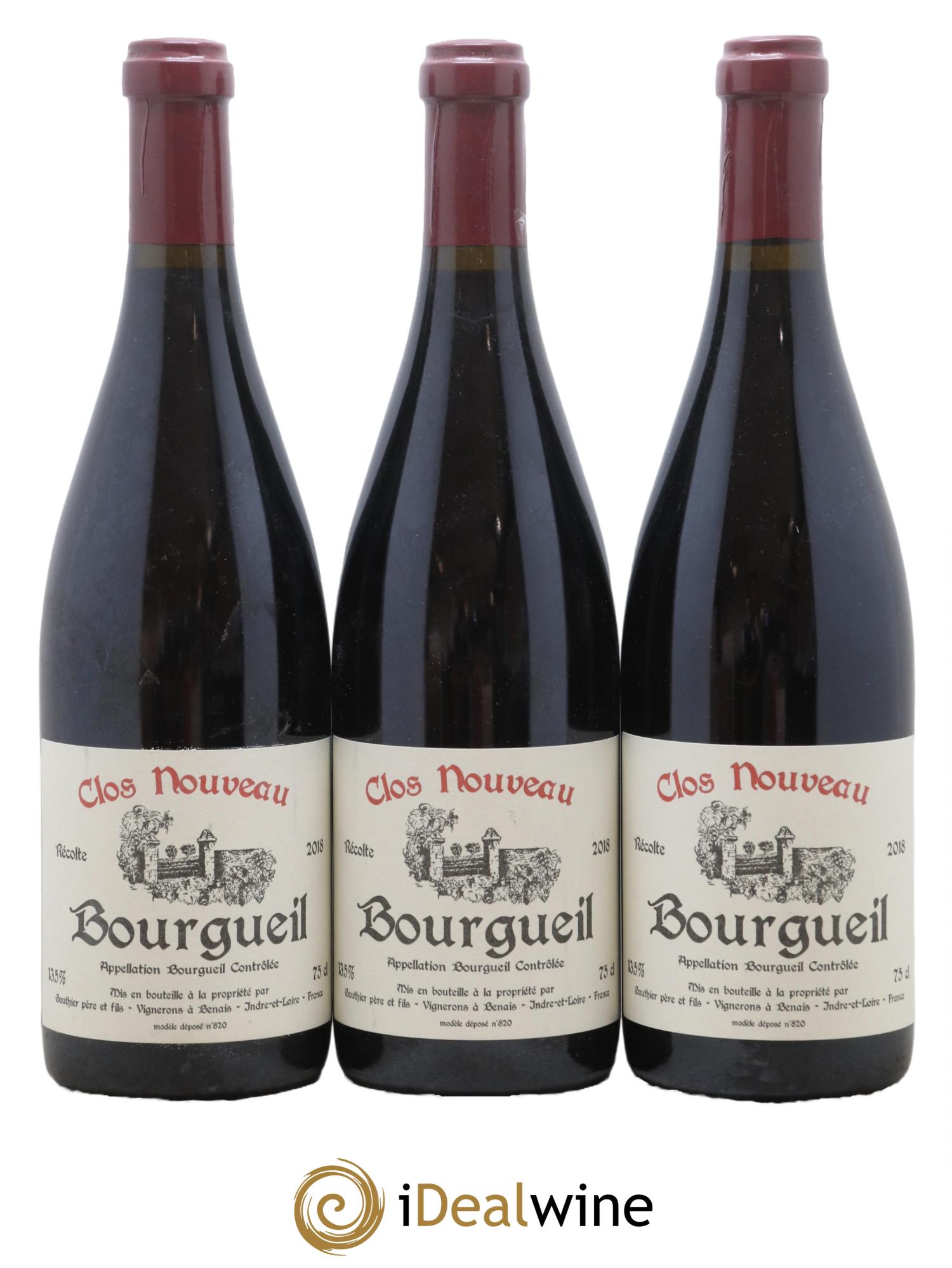 Bourgueil Clos Nouveau Domaine du Bel Air 2018 - Lot de 3 bouteilles - 0