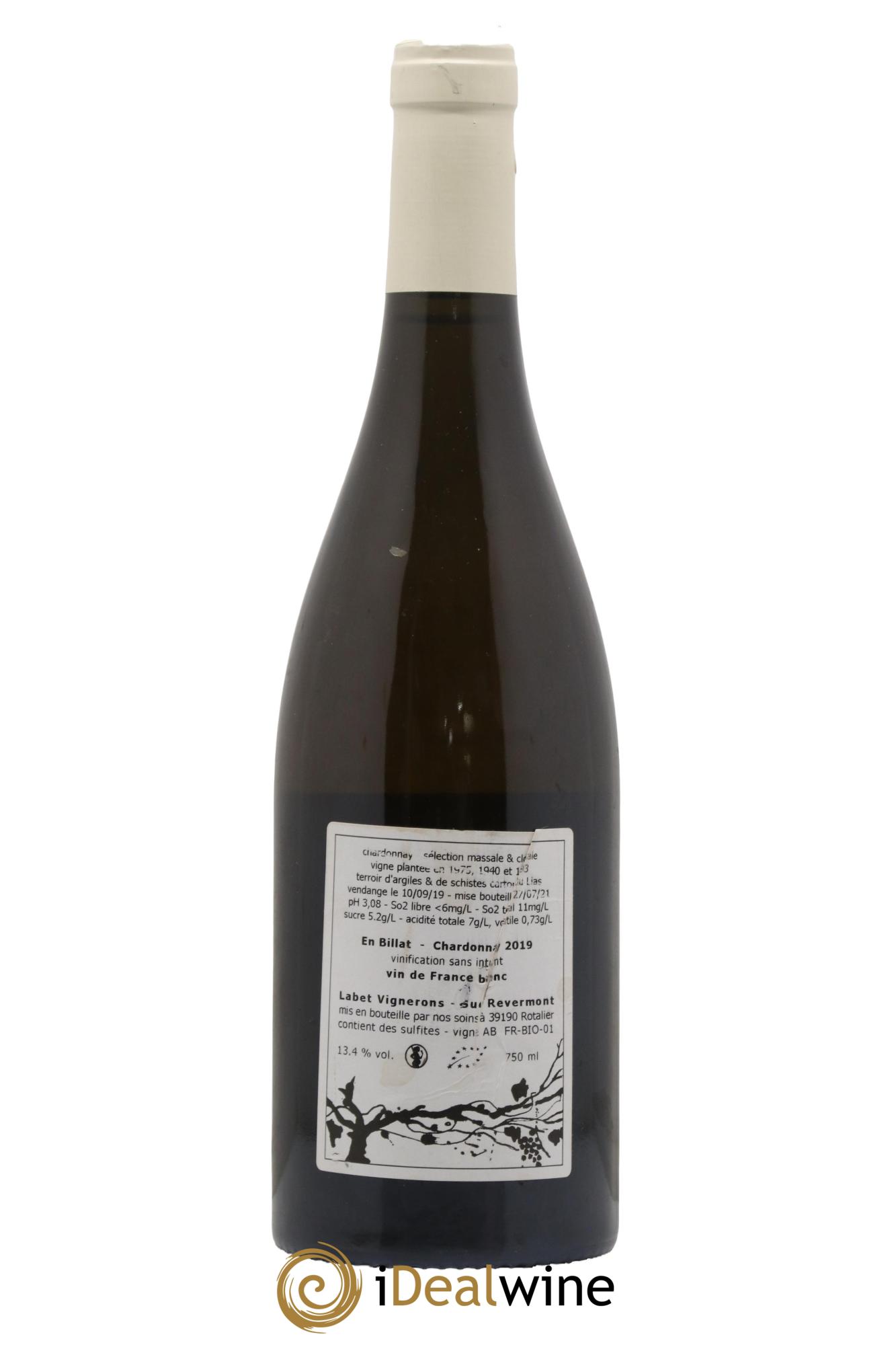 Côtes du Jura Chardonnay En Billat Labet (Domaine)  2019 - Lot de 1 bouteille - 1
